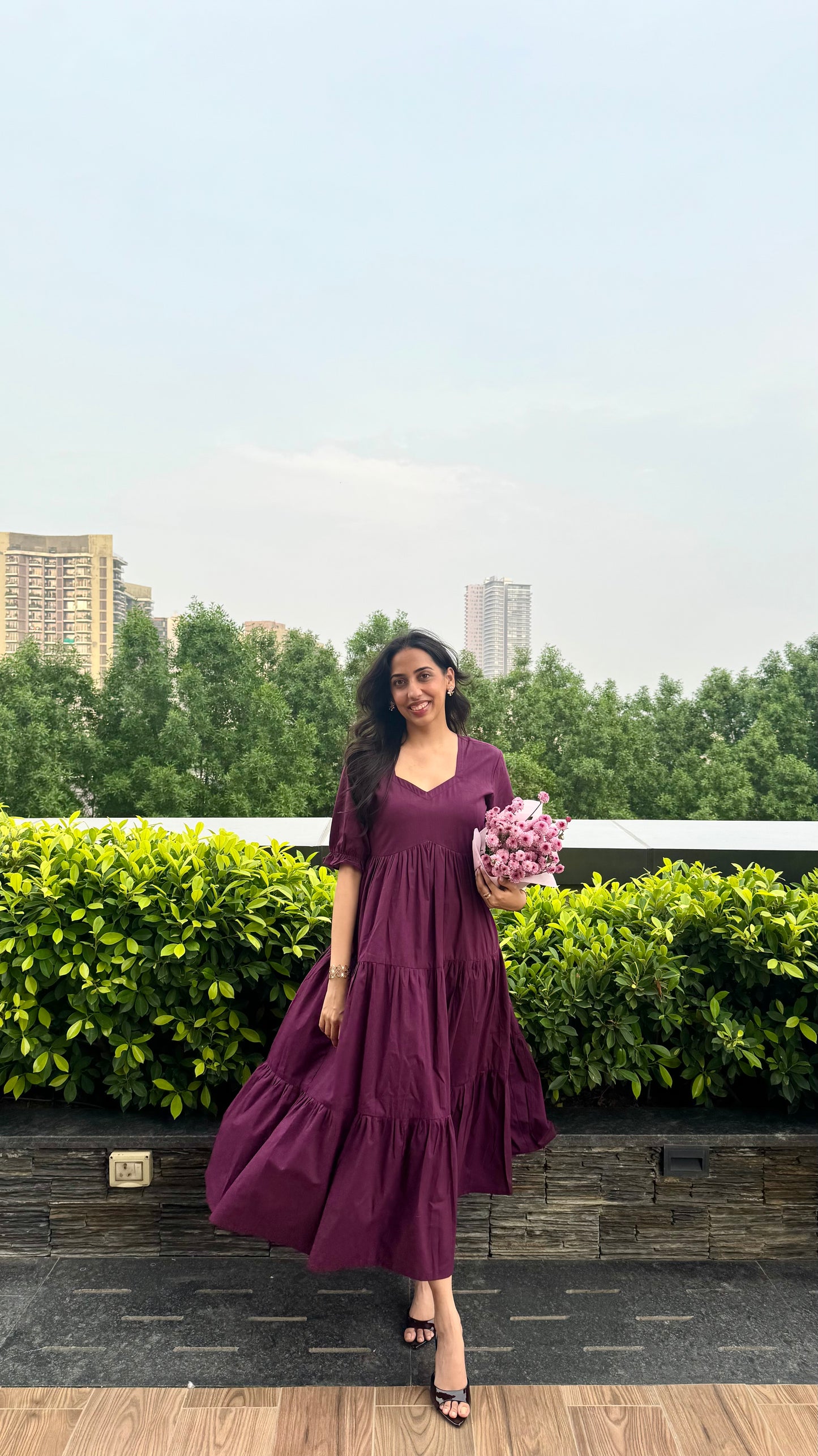 Splash of Color Cotton Maxi - Wine