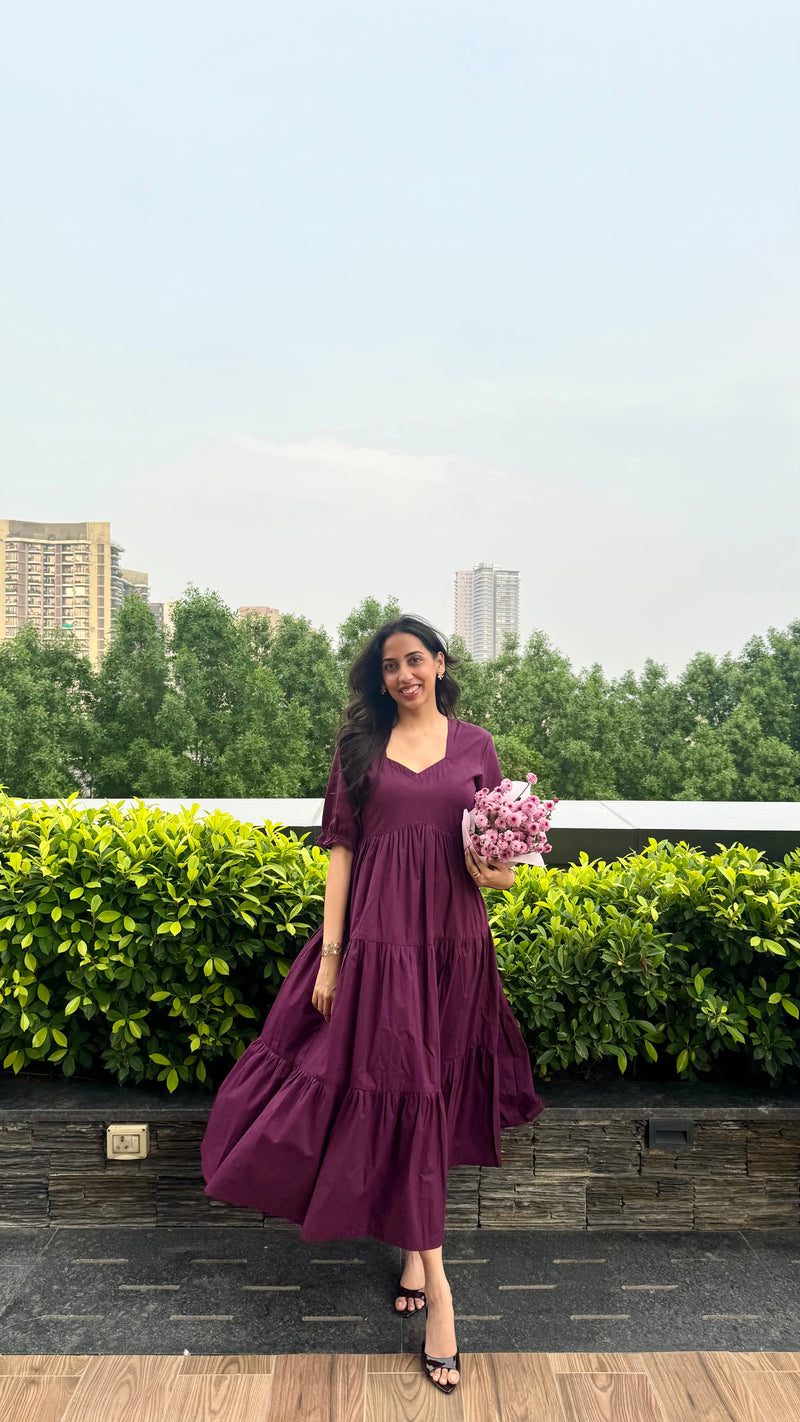Splash of Color Cotton Maxi - Wine