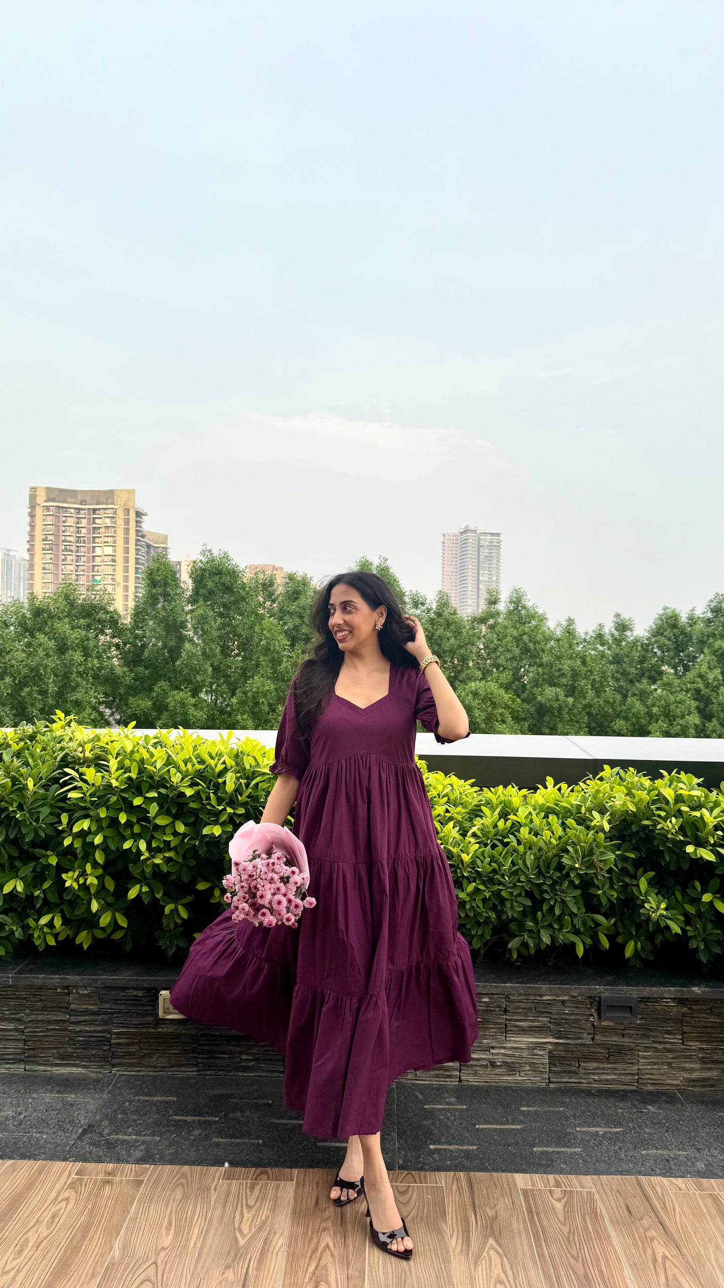 Splash of Color Cotton Maxi - Wine