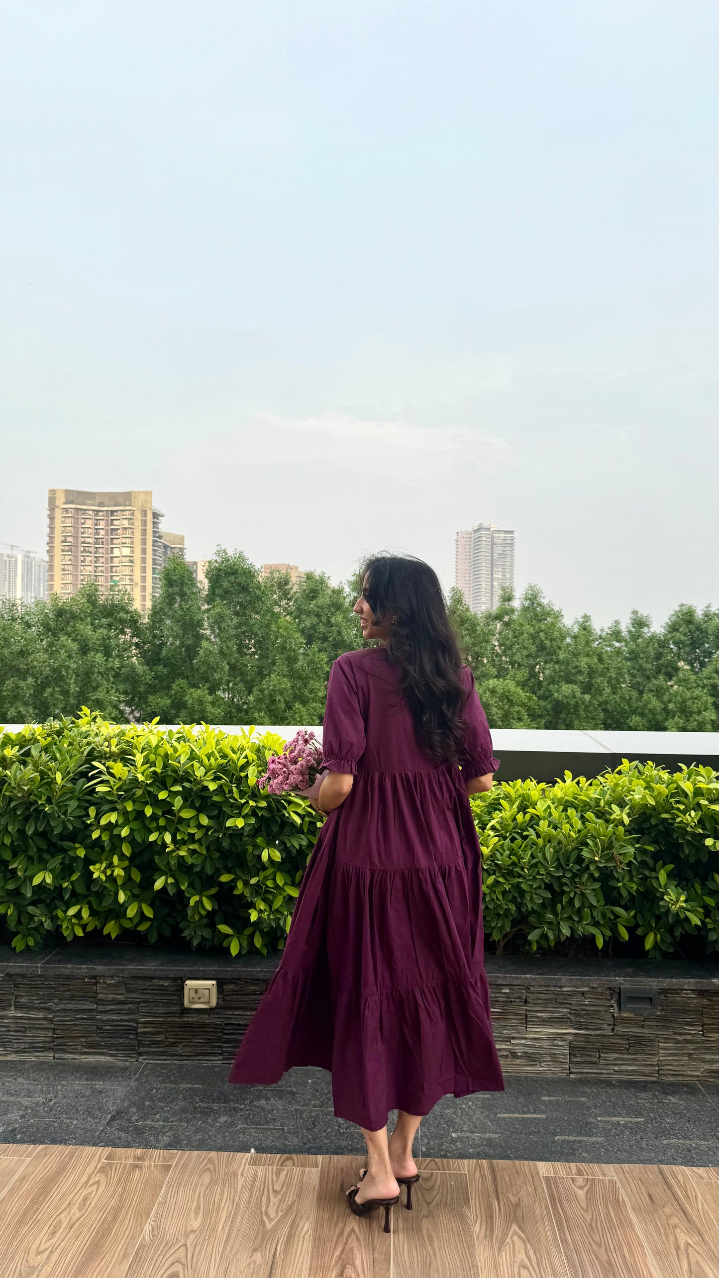 Splash of Color Cotton Maxi - Wine