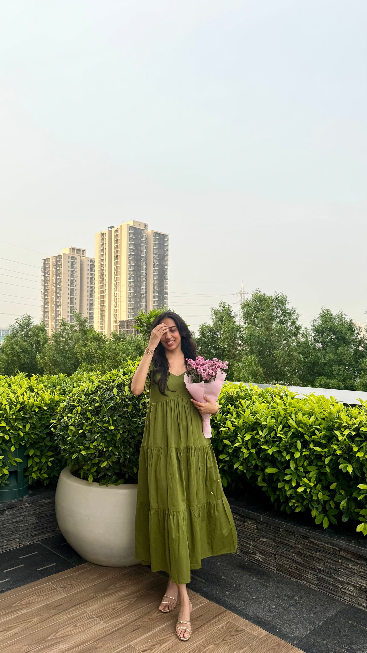 Splash of Color Cotton Maxi - Olive