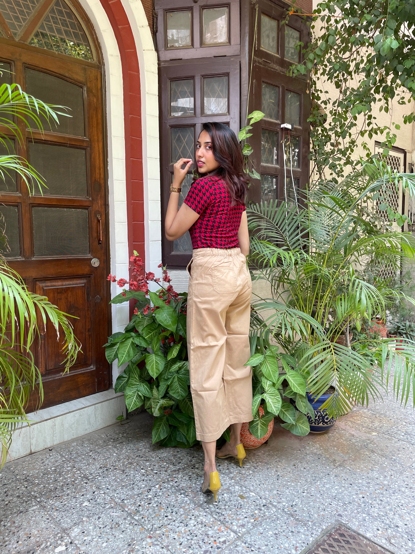 Houndstooth Top – Red
