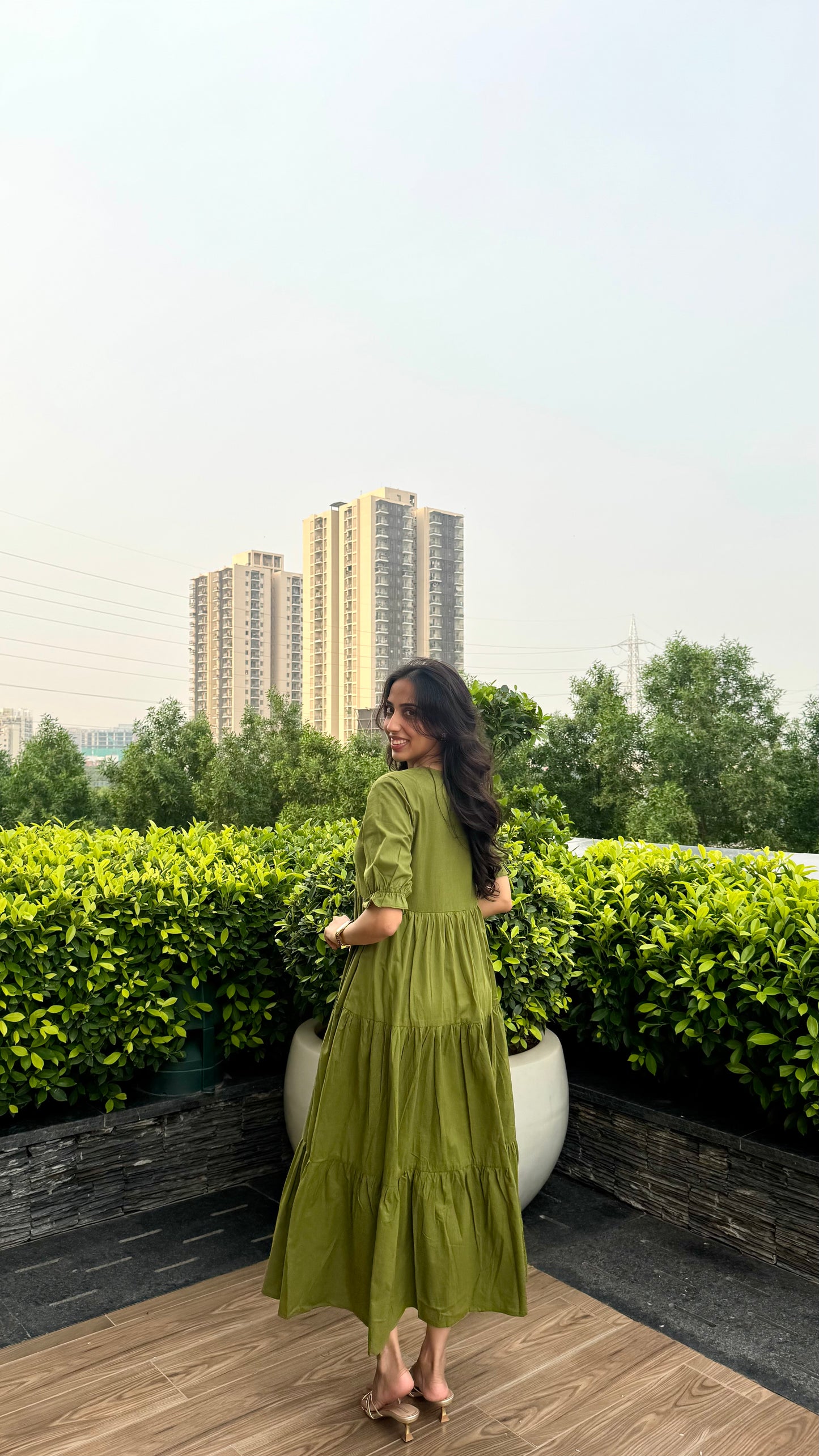 Splash of Color Cotton Maxi - Olive