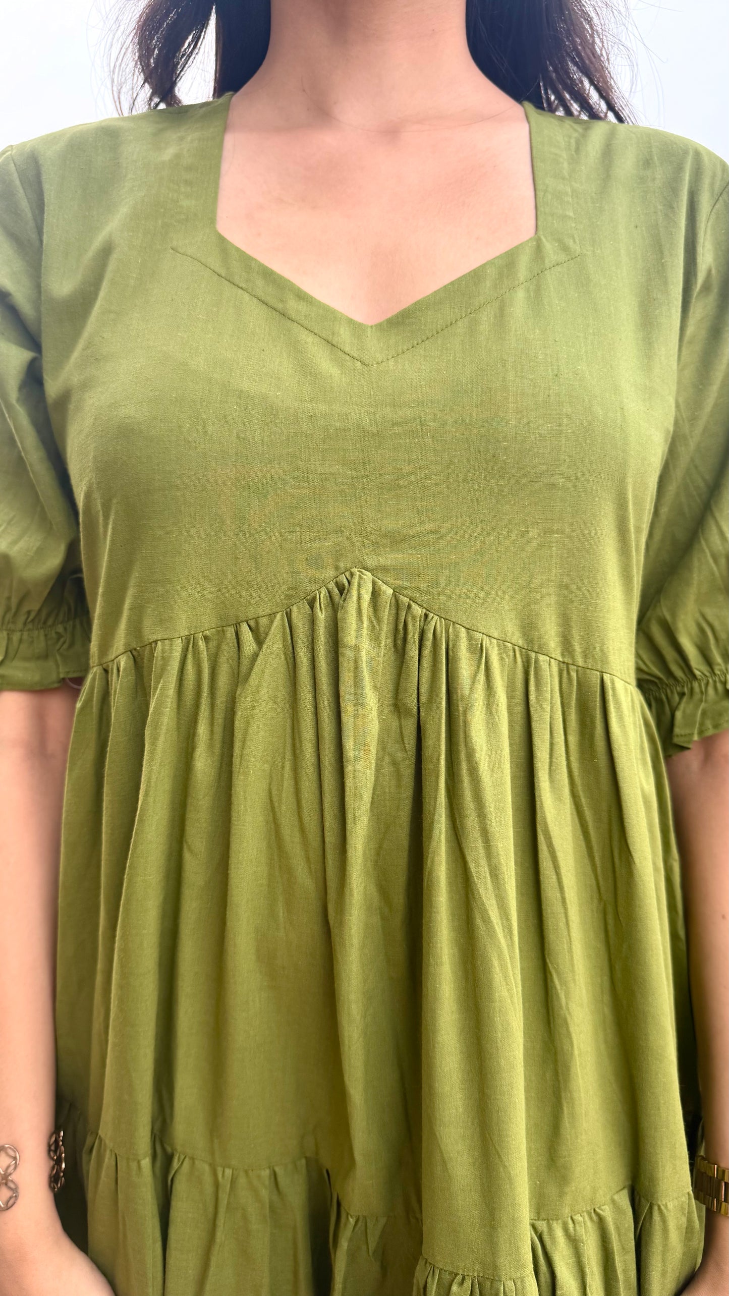 Splash of Color Cotton Maxi - Olive