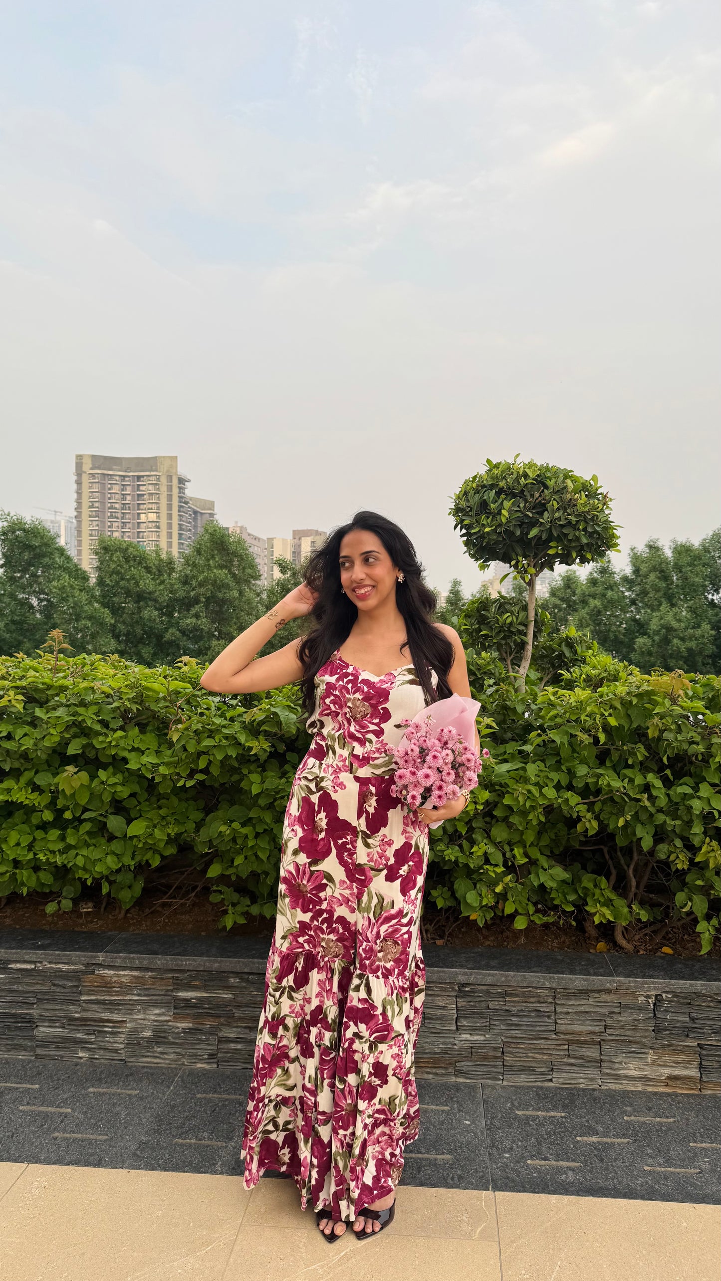PRE - ORDER Desi Mix Tiered Jumpsuit Set -  Purple (Premium Collection)