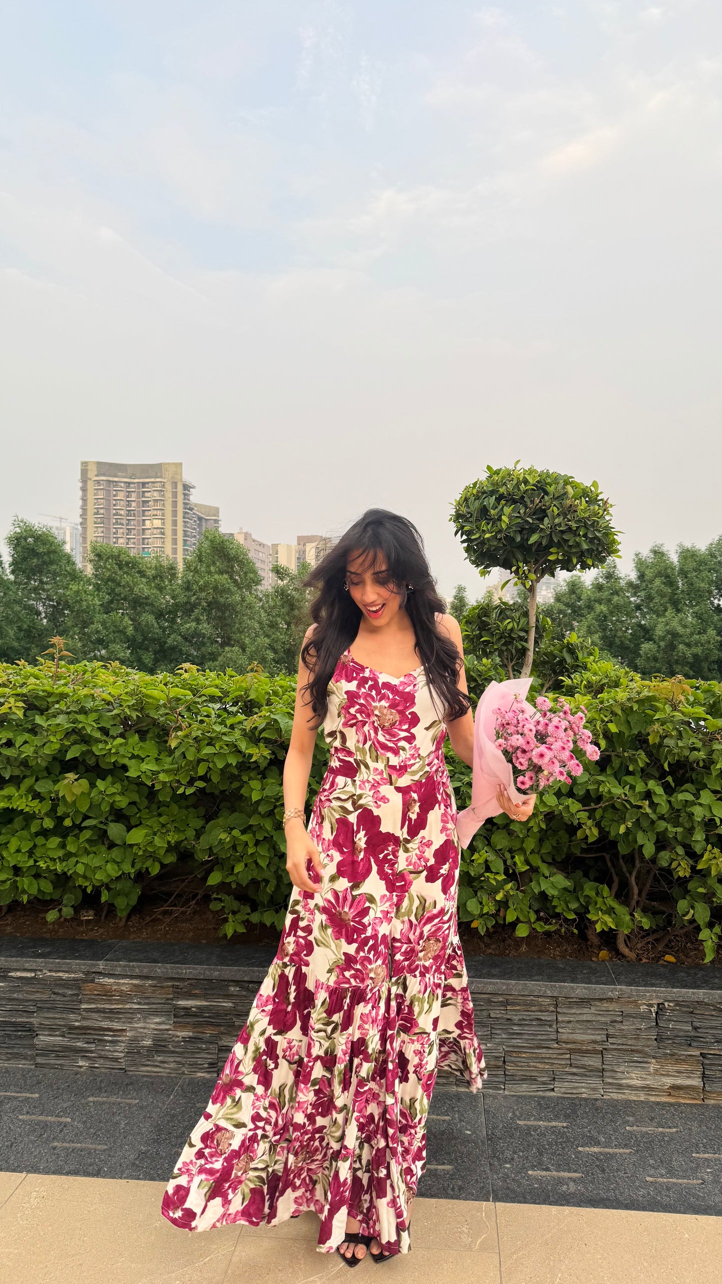 PRE - ORDER Desi Mix Tiered Jumpsuit Set -  Purple (Premium Collection)