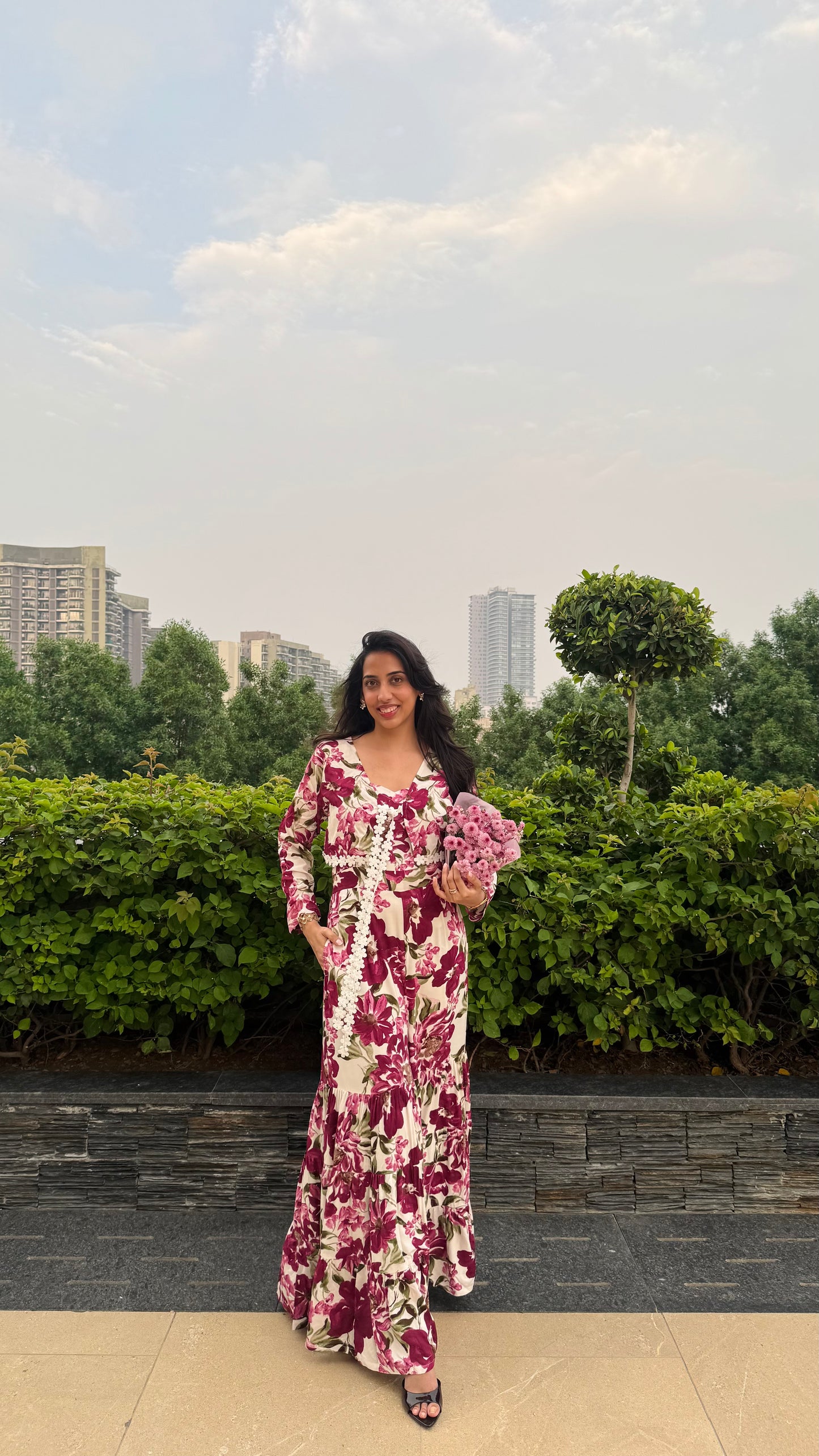 PRE - ORDER Desi Mix Tiered Jumpsuit Set -  Purple (Premium Collection)