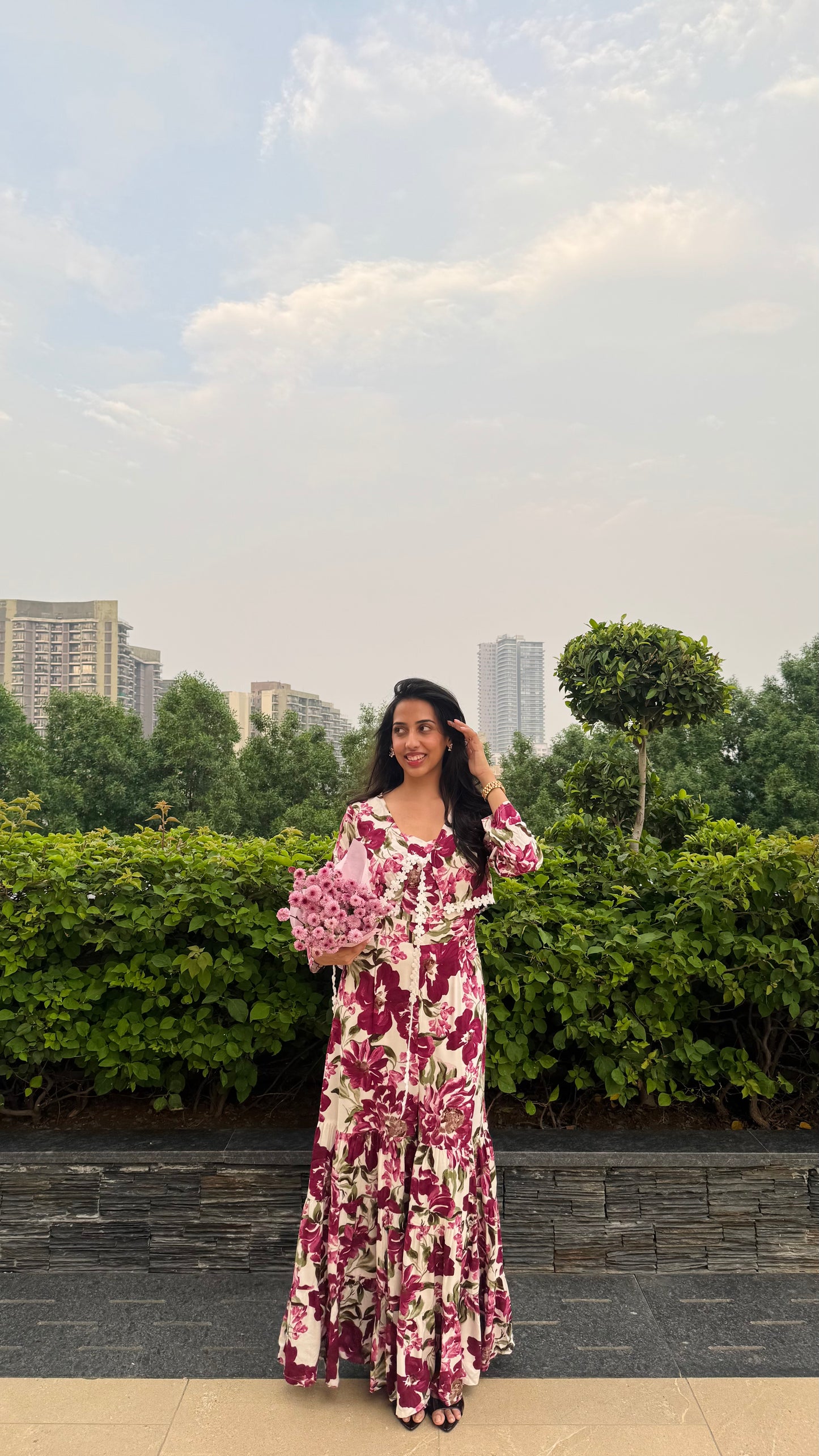 PRE - ORDER Desi Mix Tiered Jumpsuit Set -  Purple (Premium Collection)