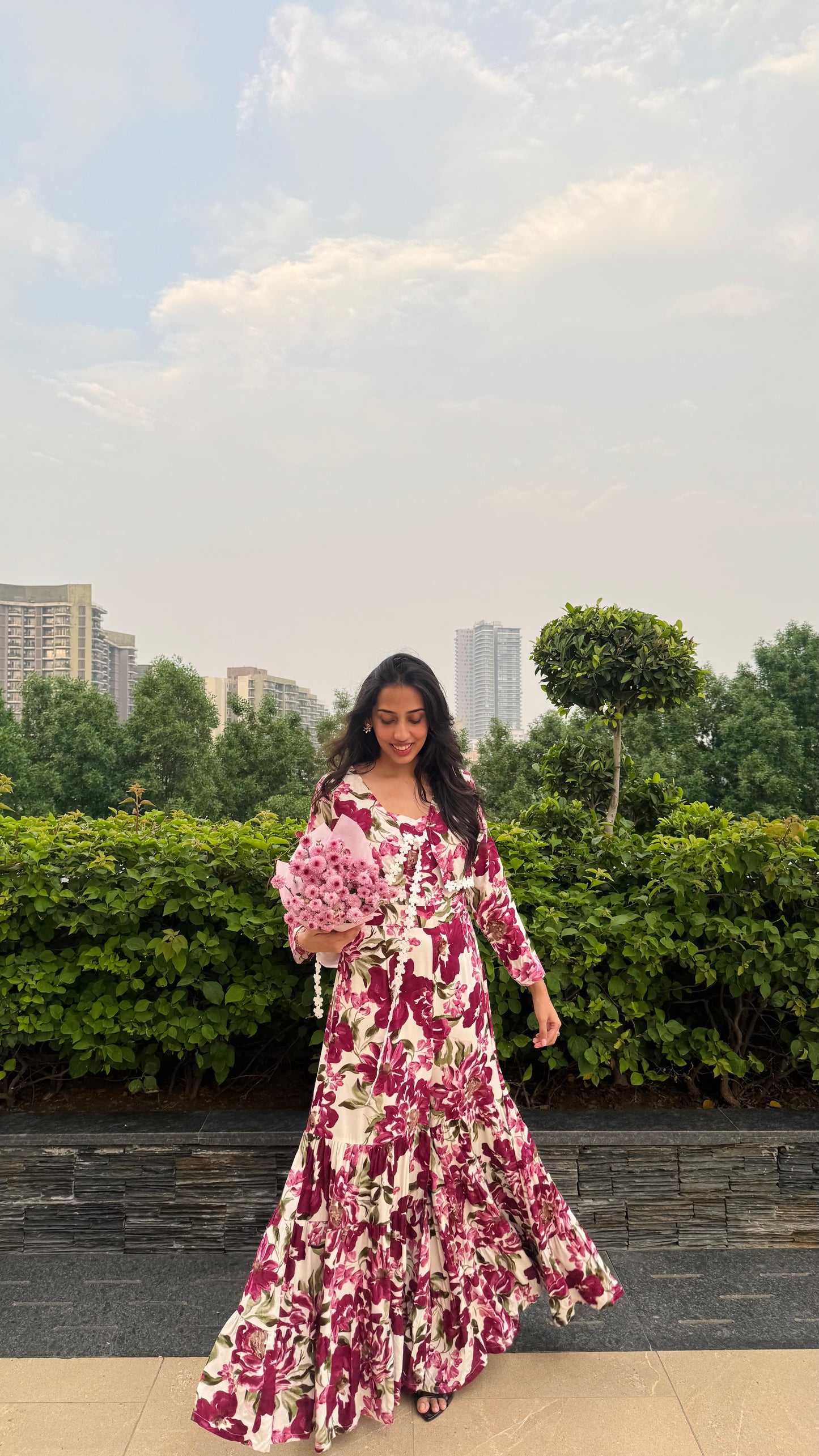 PRE - ORDER Desi Mix Tiered Jumpsuit Set -  Purple (Premium Collection)