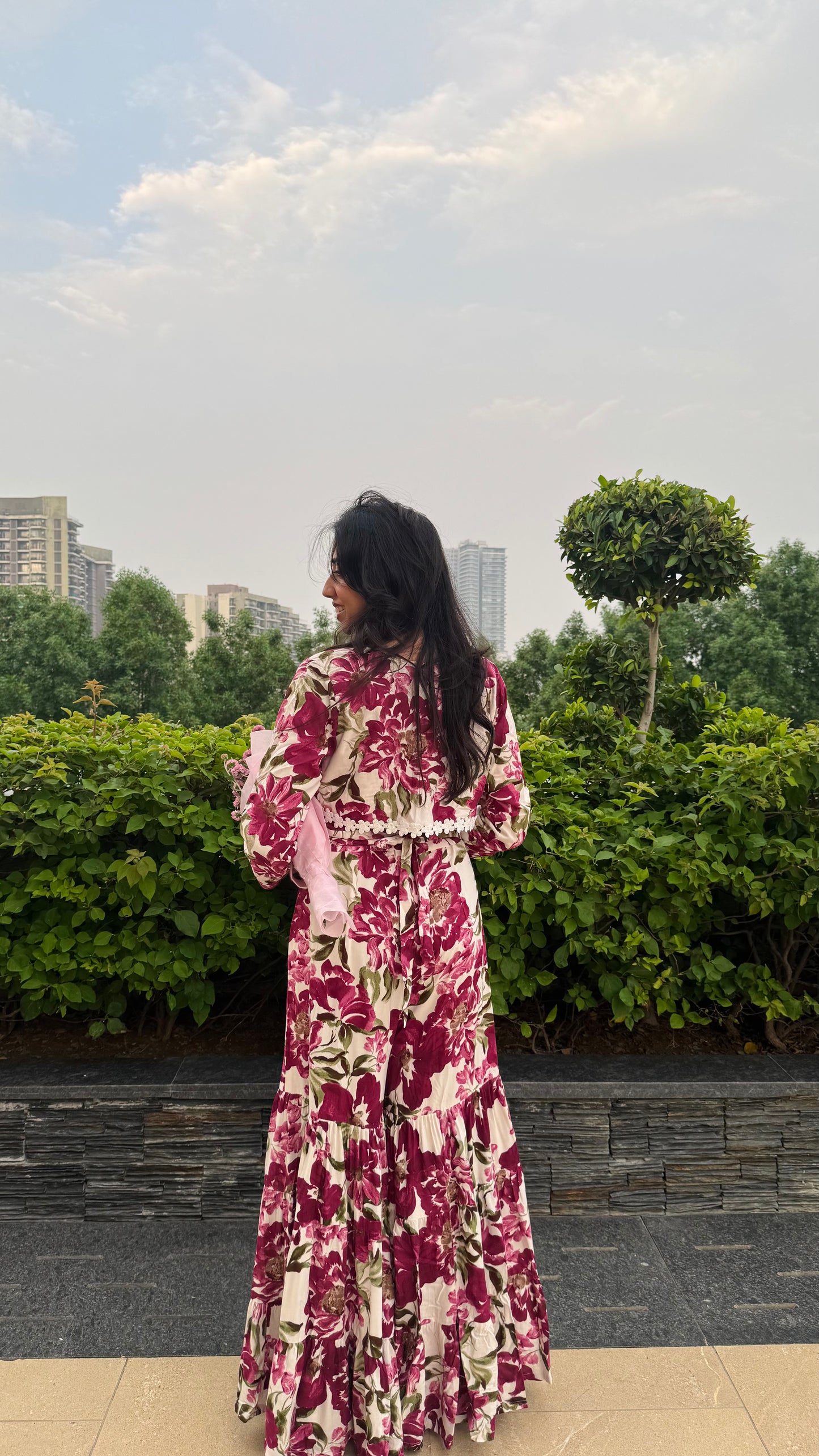PRE - ORDER Desi Mix Tiered Jumpsuit Set -  Purple (Premium Collection)