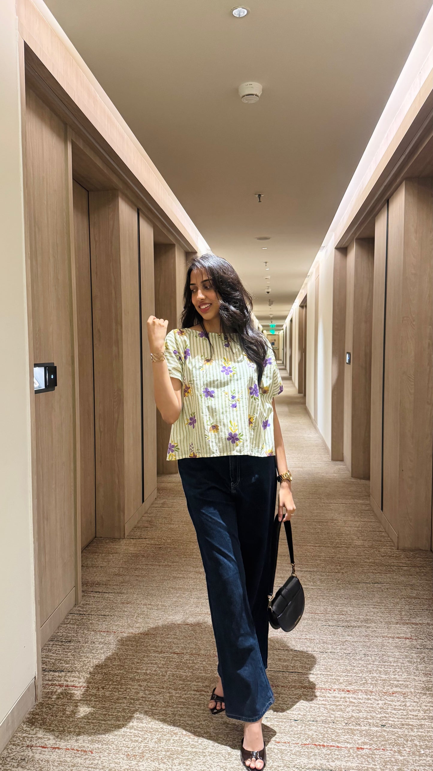 Pastel Crush Free Size Cotton Top - Floral Green  (Premium Collection)
