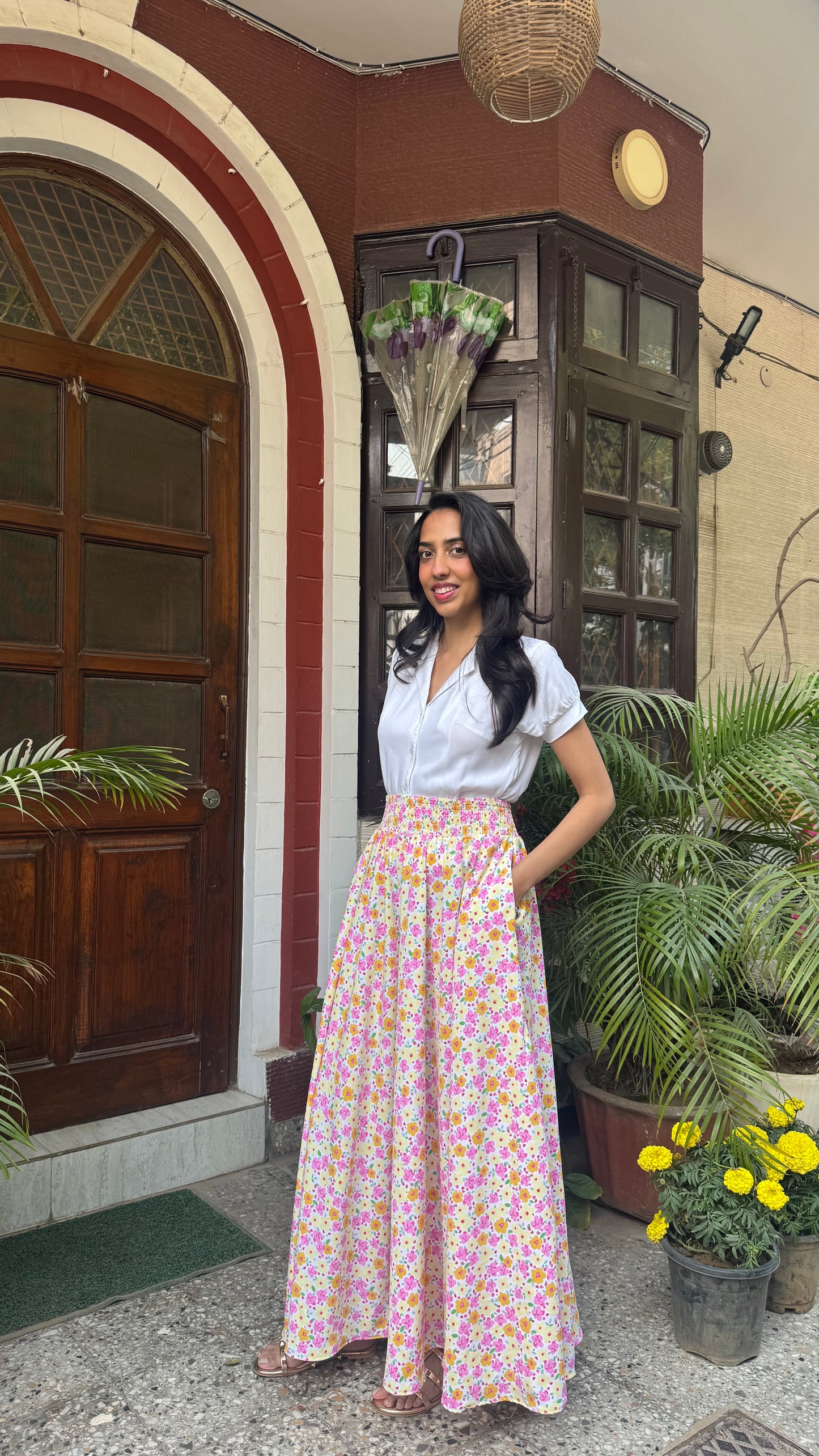 Happy Floral Palazzo (Free Size)