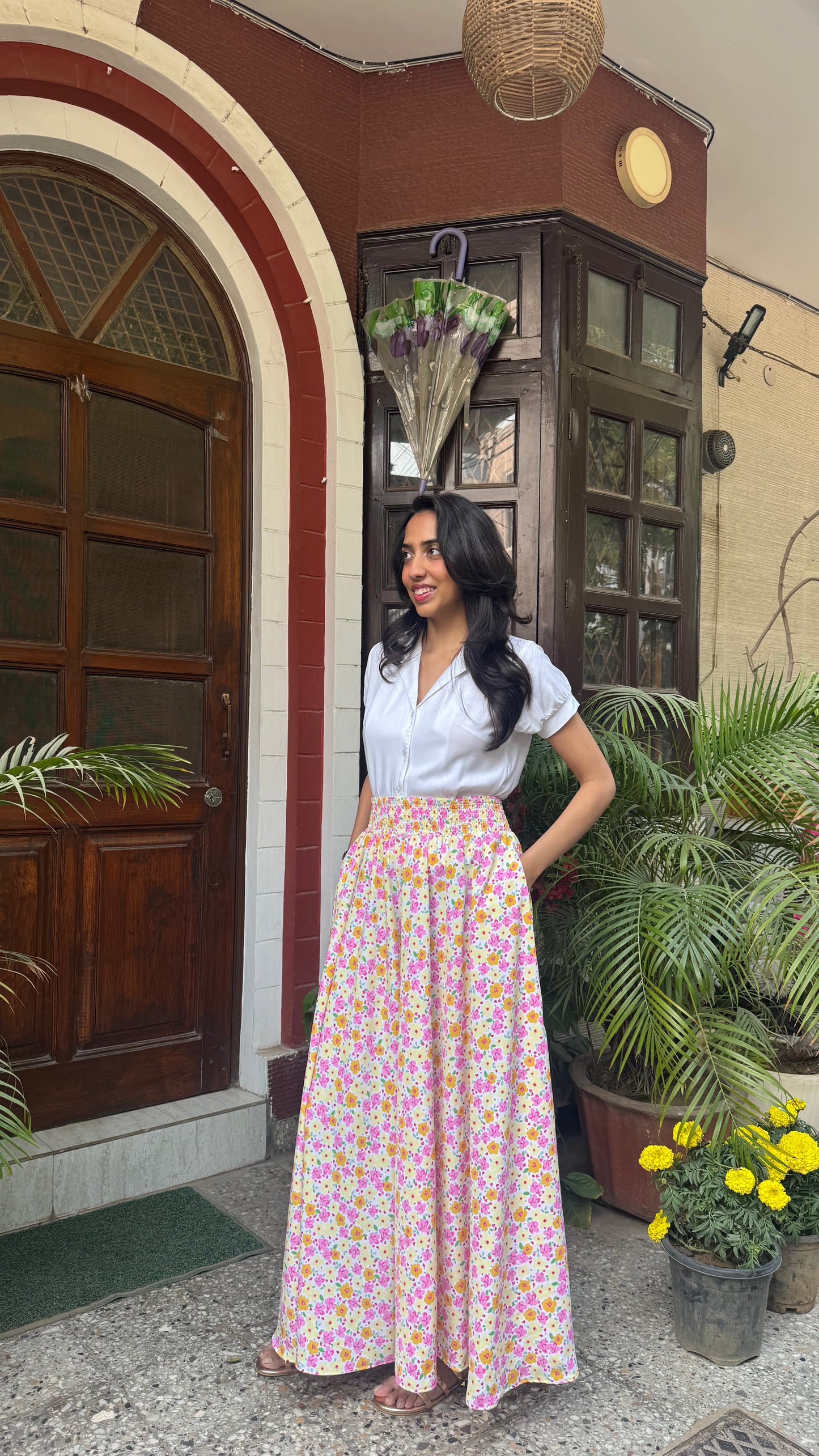Happy Floral Palazzo (Free Size)