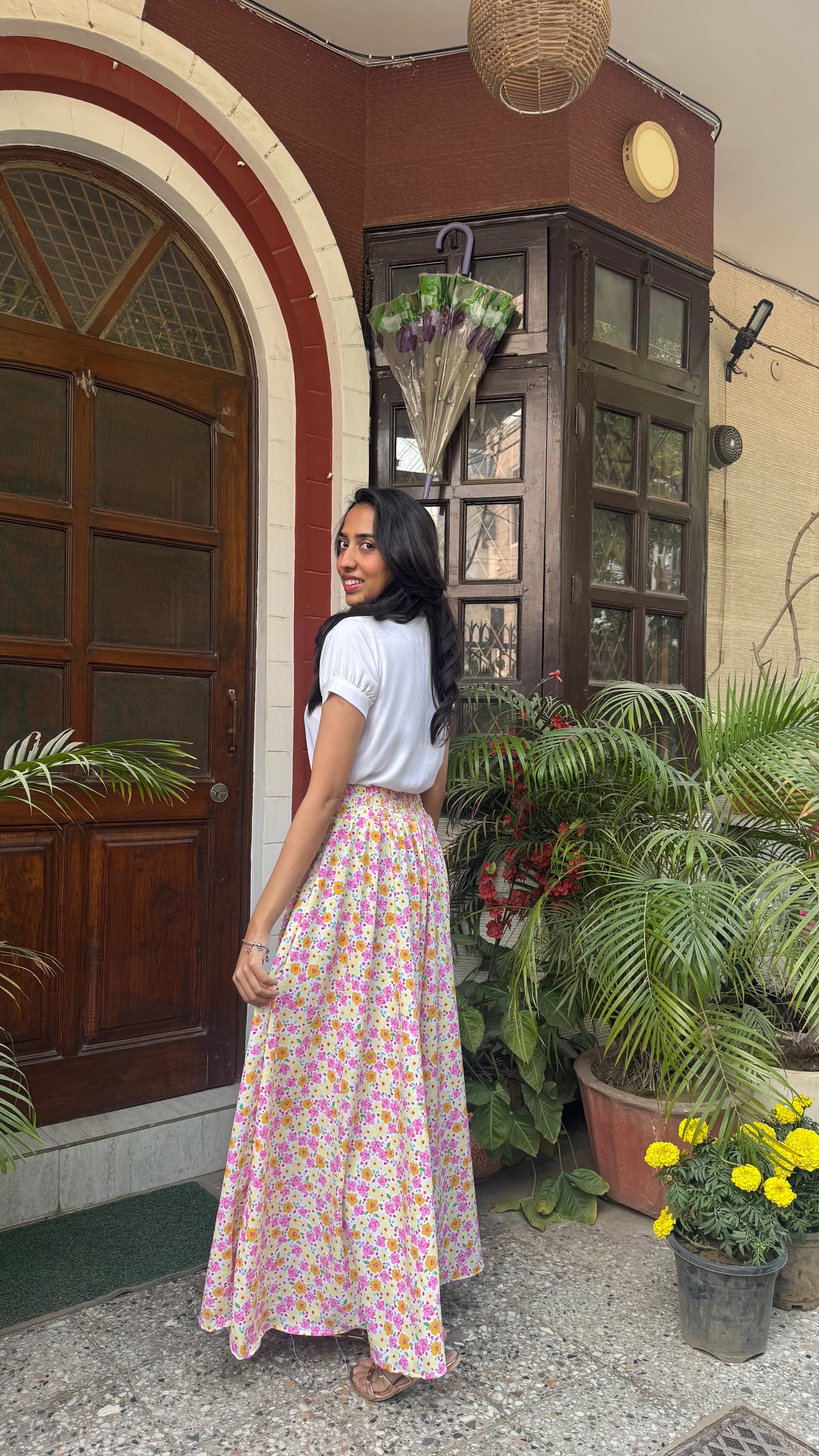 Happy Floral Palazzo (Free Size)