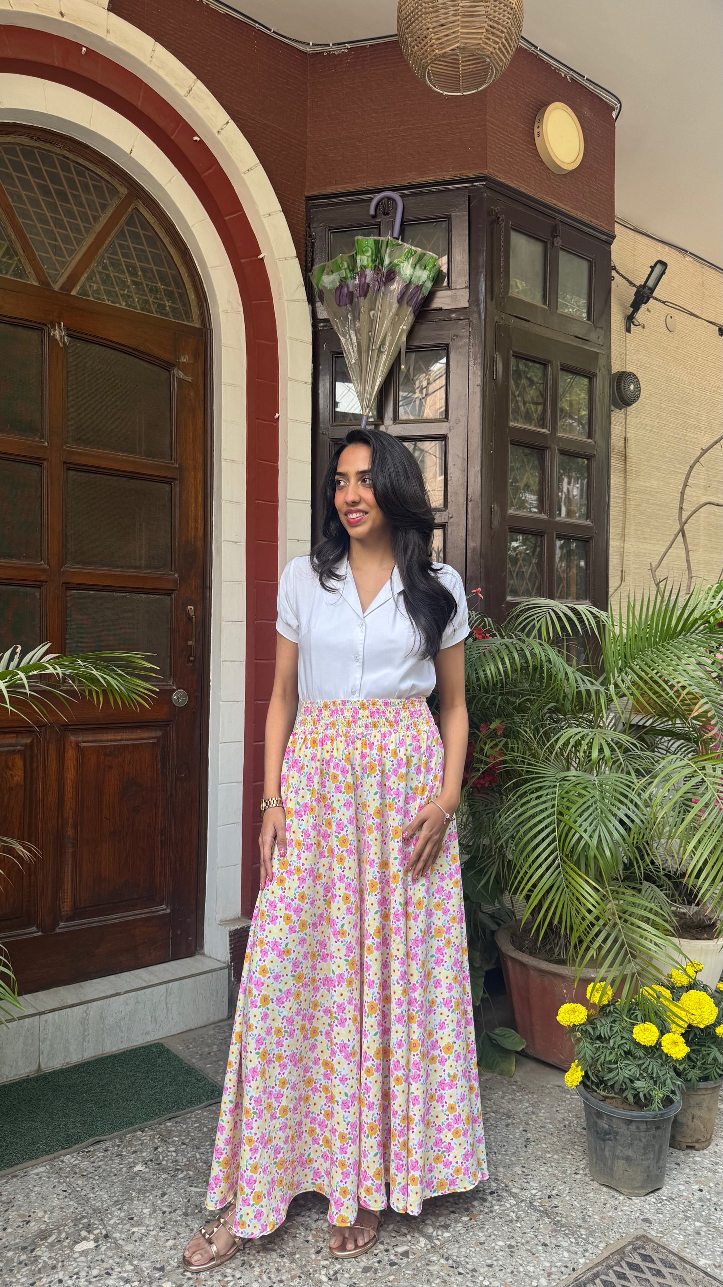 Happy Floral Palazzo (Free Size)