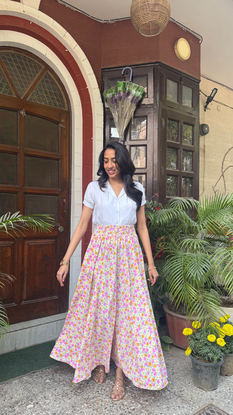 Happy Floral Palazzo (Free Size)