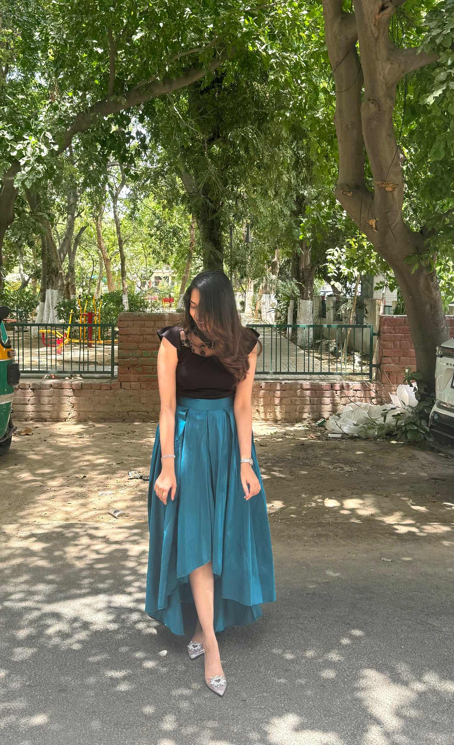 Princess Silk Skirt – Peacock