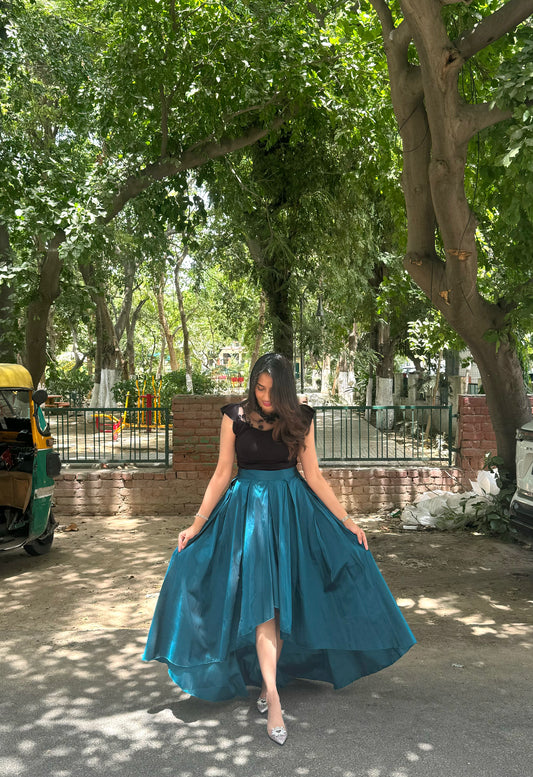Princess Silk Skirt – Peacock