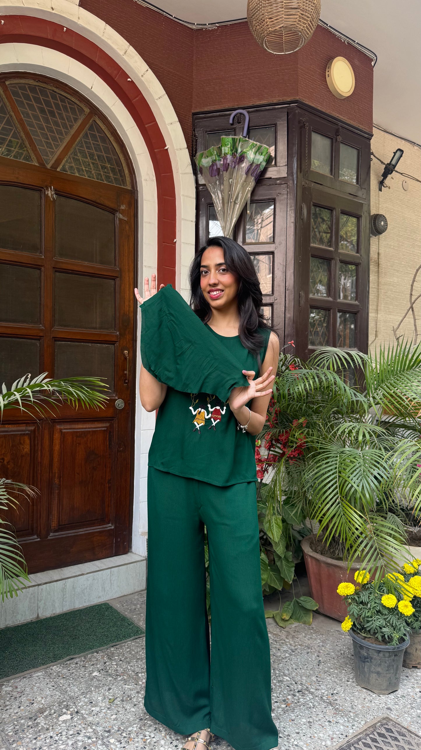 Swinging into Summer Set- Green (Premium Collection) - WITH SLEEVES FABRIC