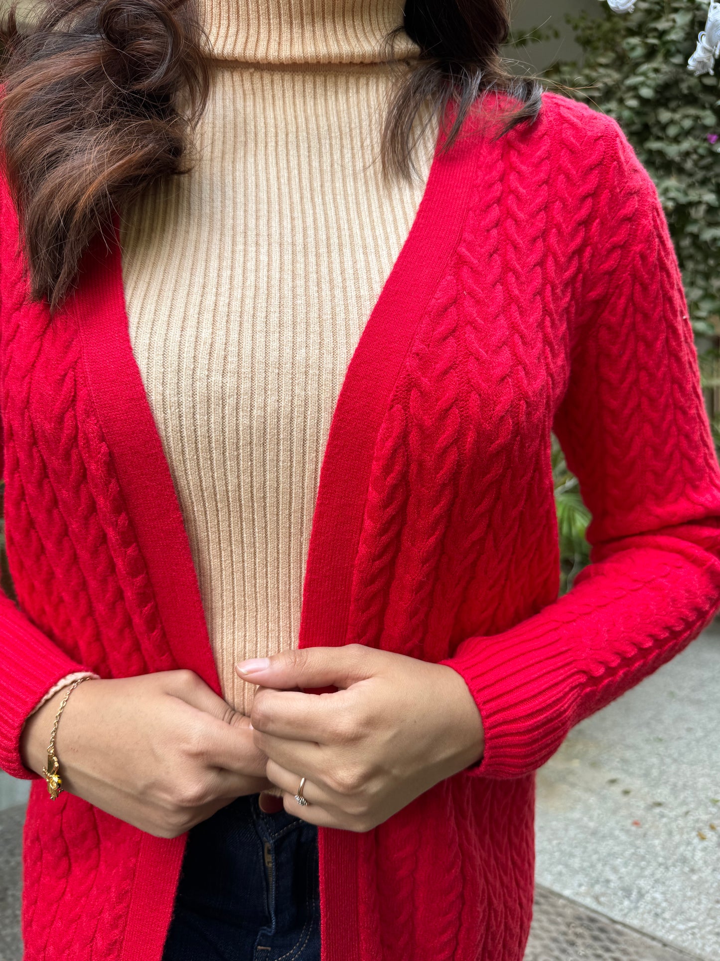 Red Knit Shrug (Free Size)