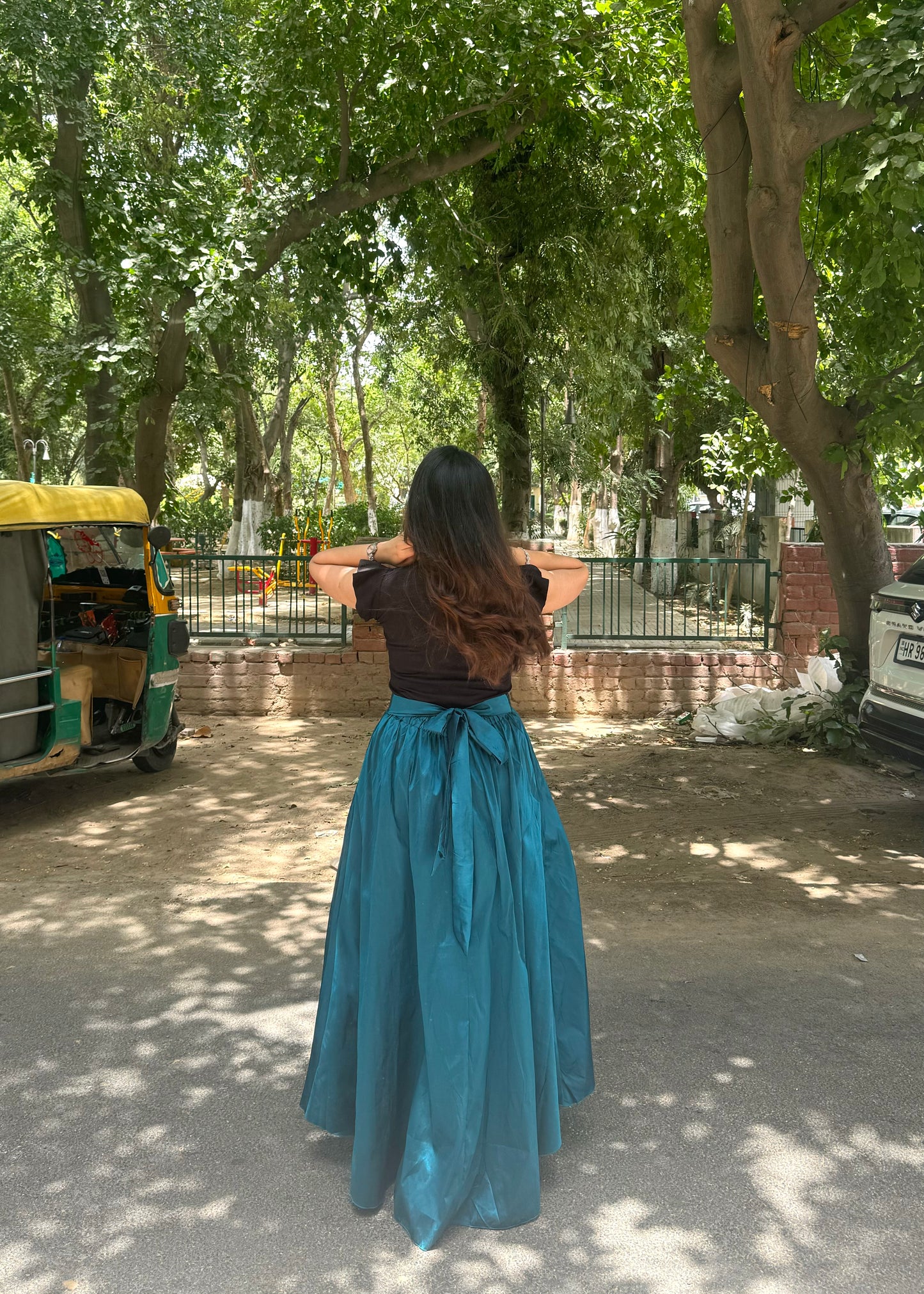 Princess Silk Skirt – Peacock