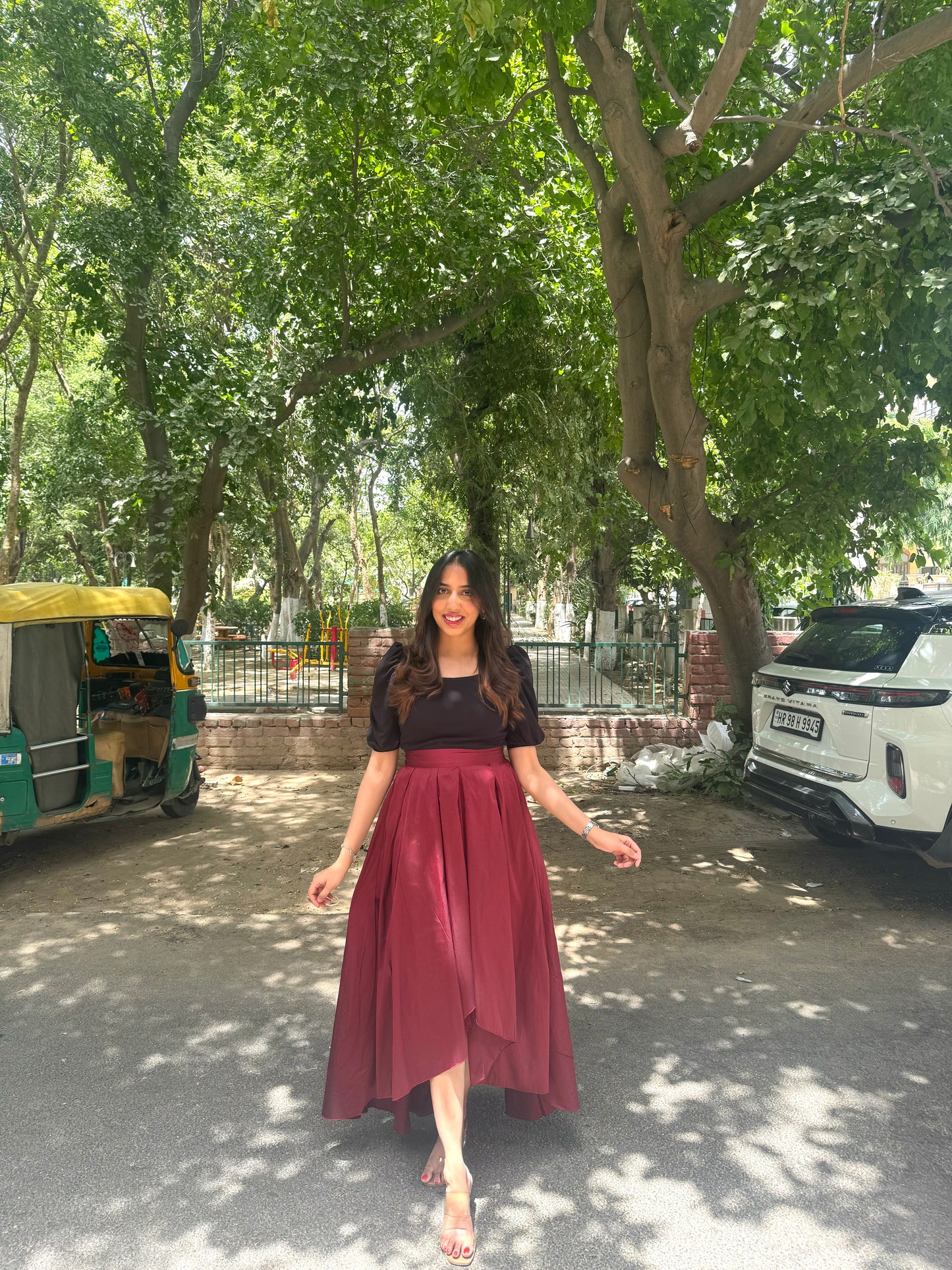 Princess Silk Skirt - Maroon