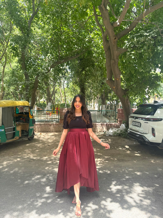 Princess Silk Skirt - Maroon