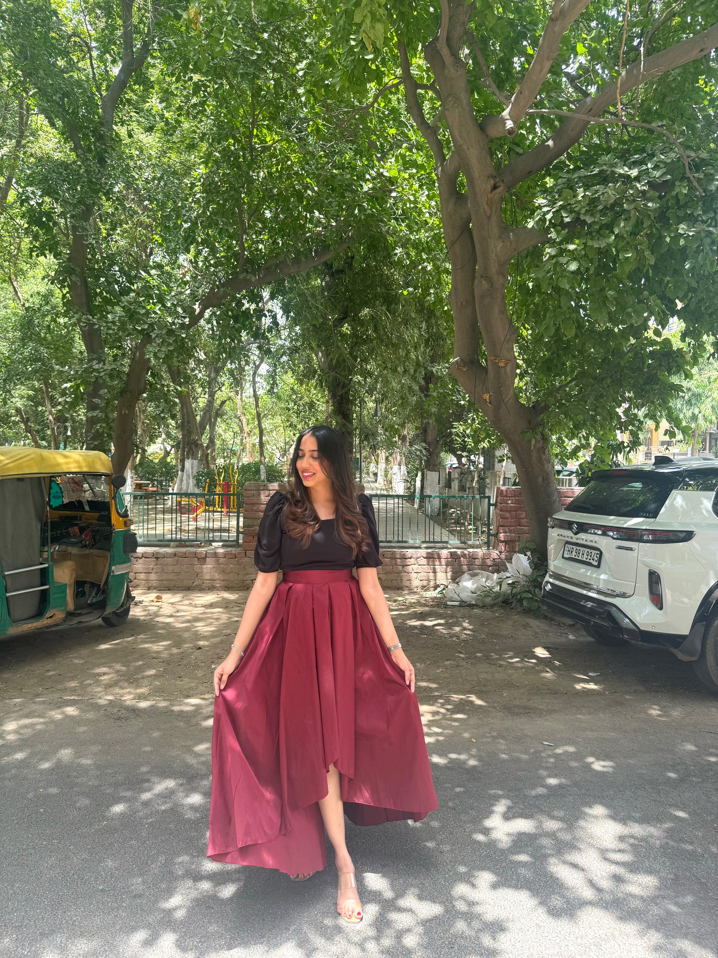 Princess Silk Skirt - Maroon