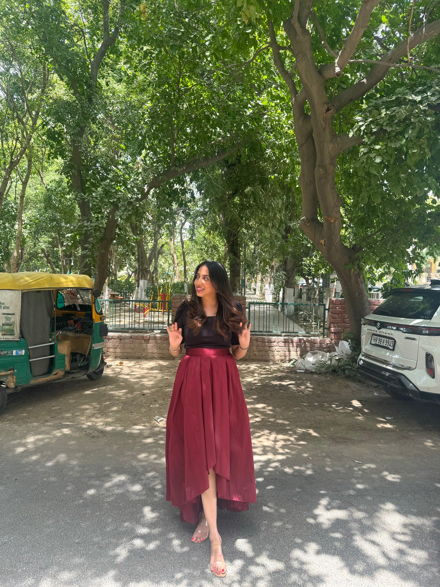 Princess Silk Skirt - Maroon