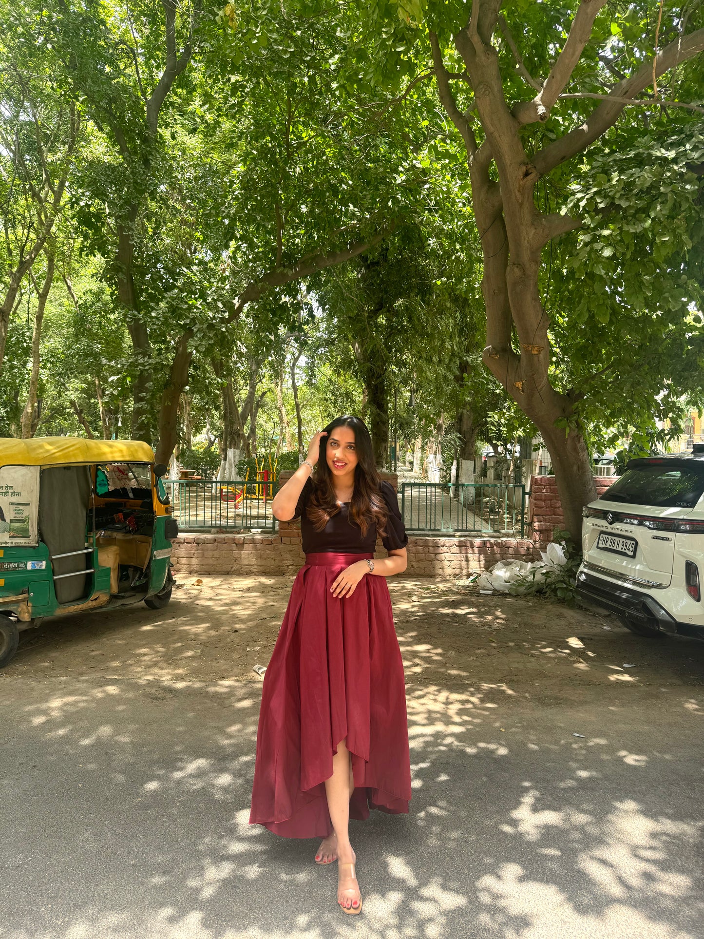 Princess Silk Skirt - Maroon