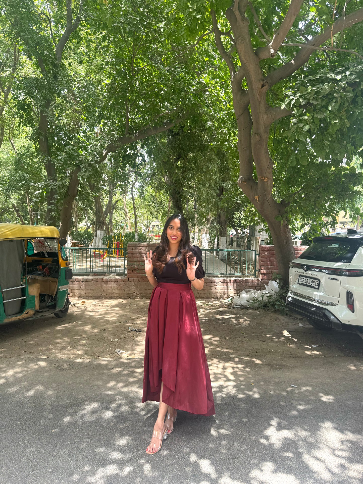 Princess Silk Skirt - Maroon