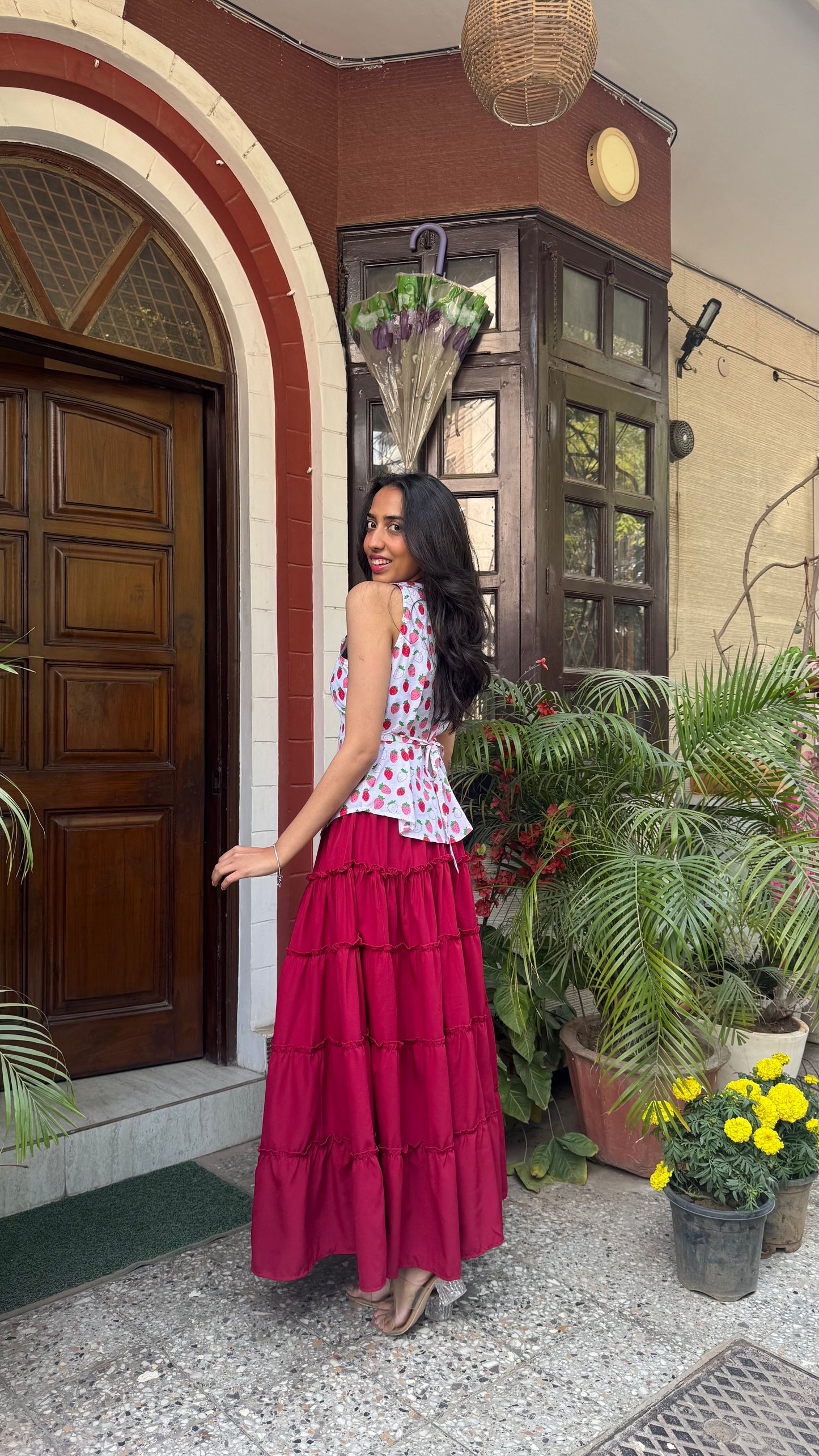 Belle Cotton Shirt (Sleeveless)  - Strawberry