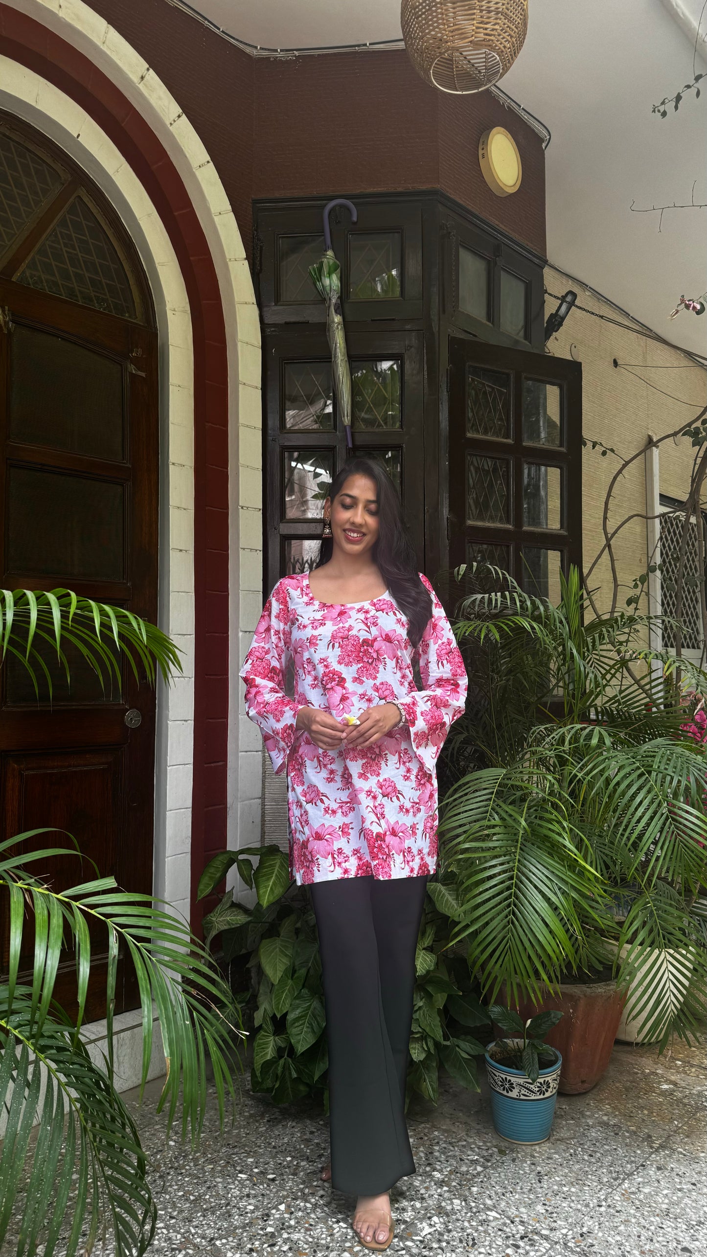 Seashore Shell Kurti (Premium Collection) - Pink