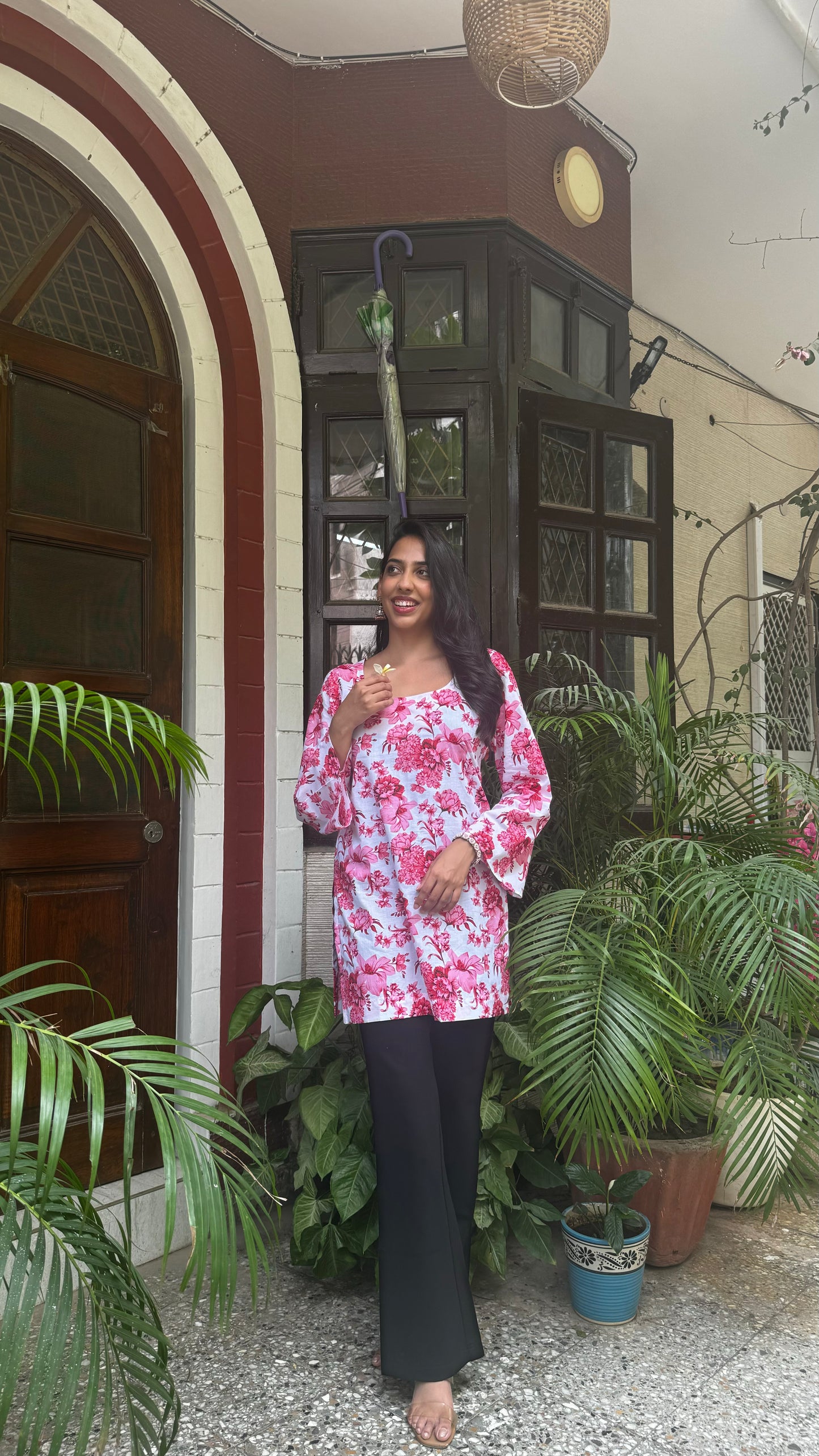 Seashore Shell Kurti (Premium Collection) - Pink