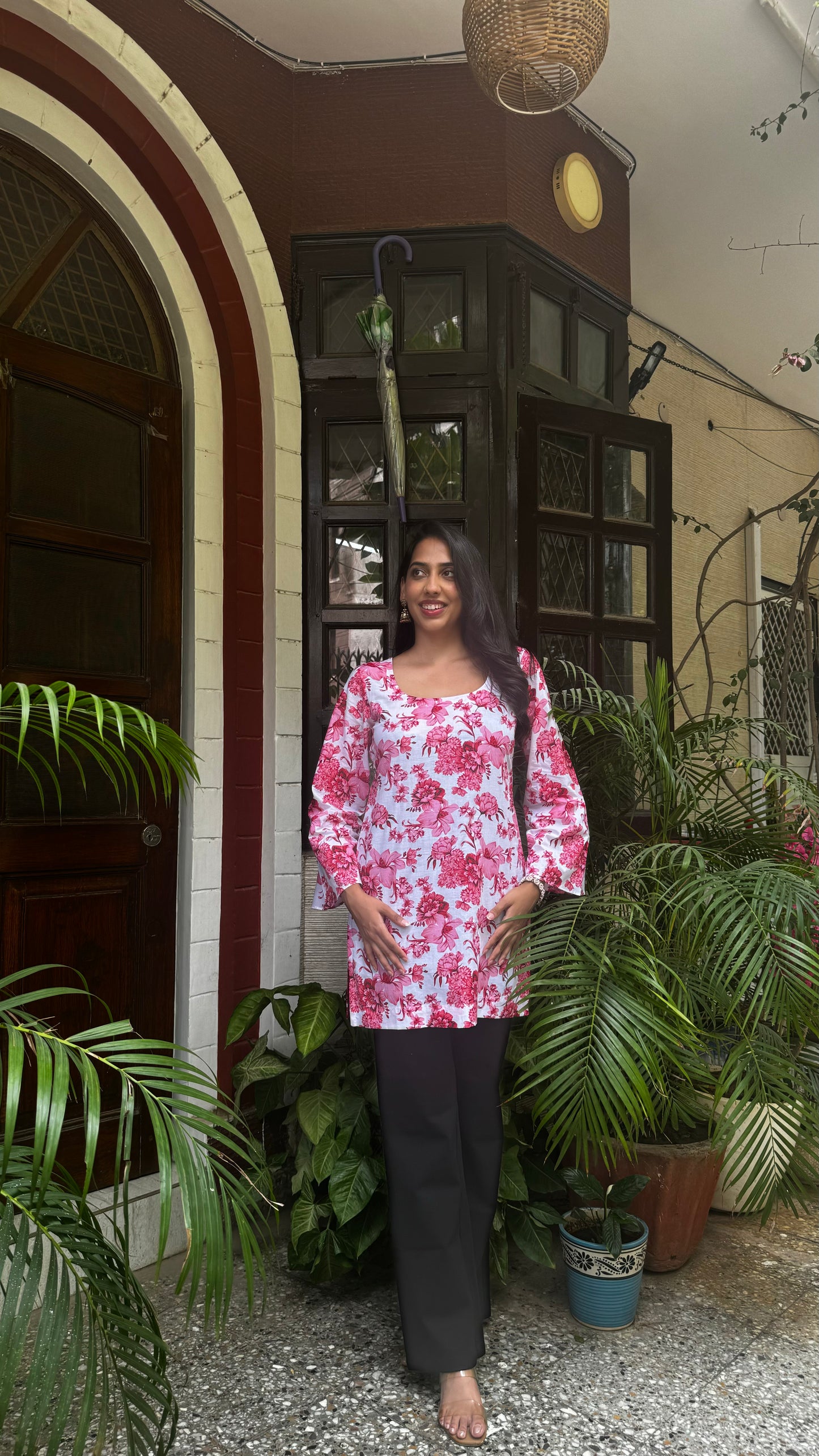 Seashore Shell Kurti (Premium Collection) - Pink