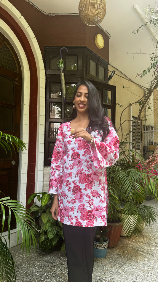 Seashore Shell Kurti (Premium Collection) - Pink