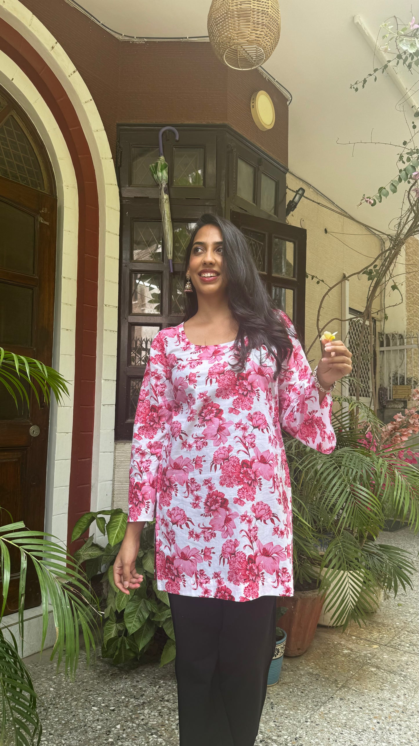 Seashore Shell Kurti (Premium Collection) - Pink