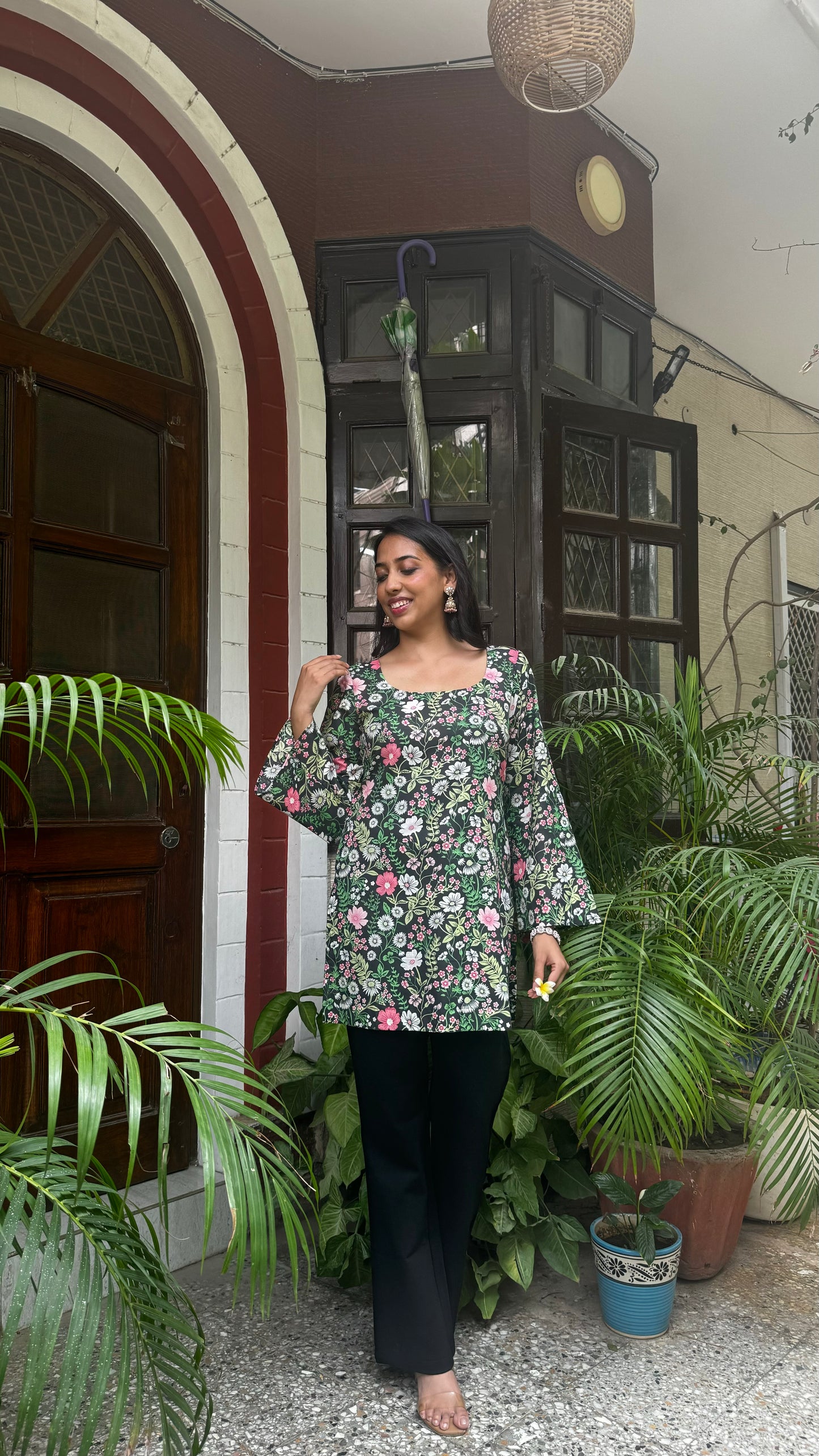 Seashore Shell Kurti (Premium Collection) - Black