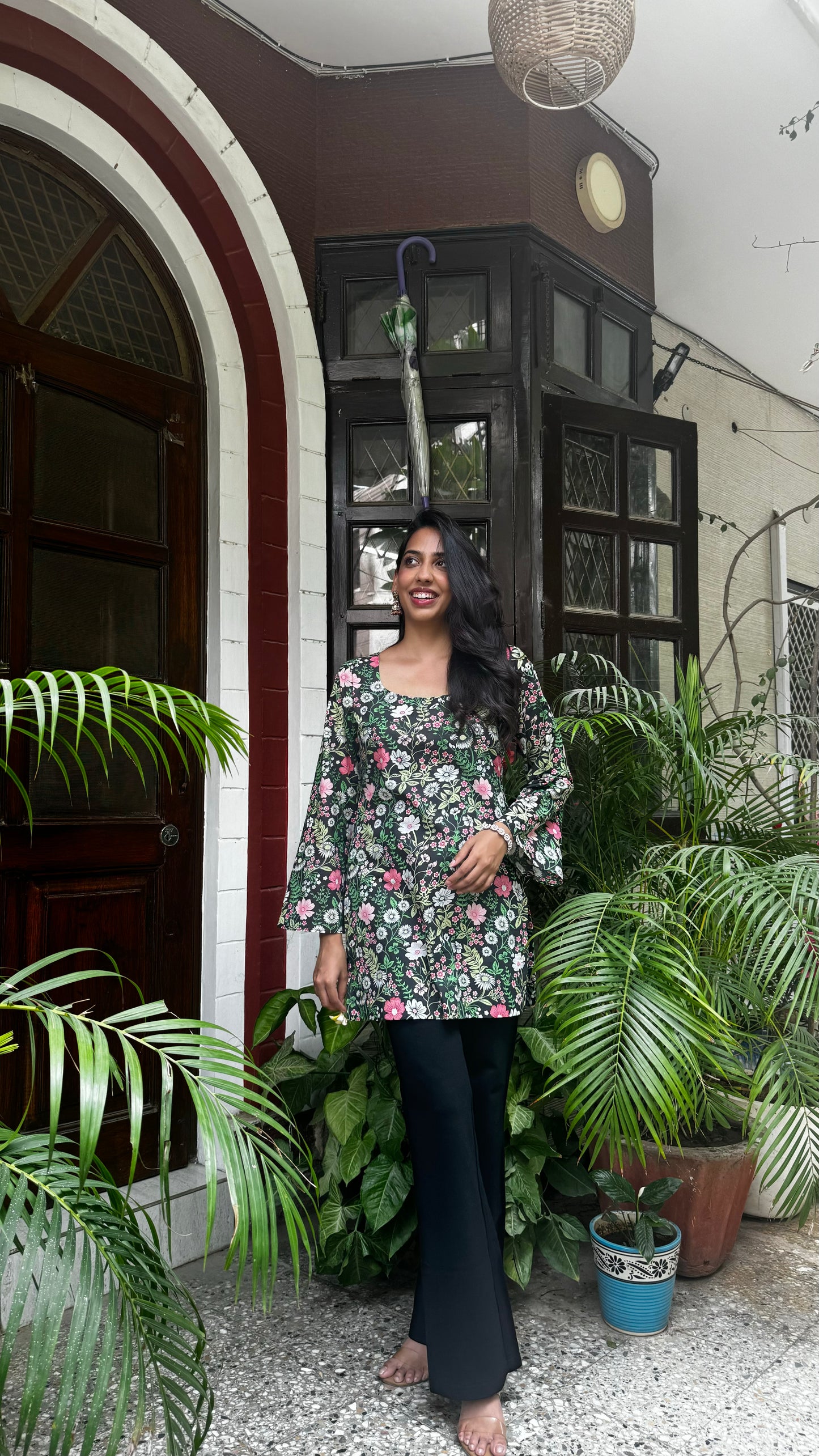 Seashore Shell Kurti (Premium Collection) - Black