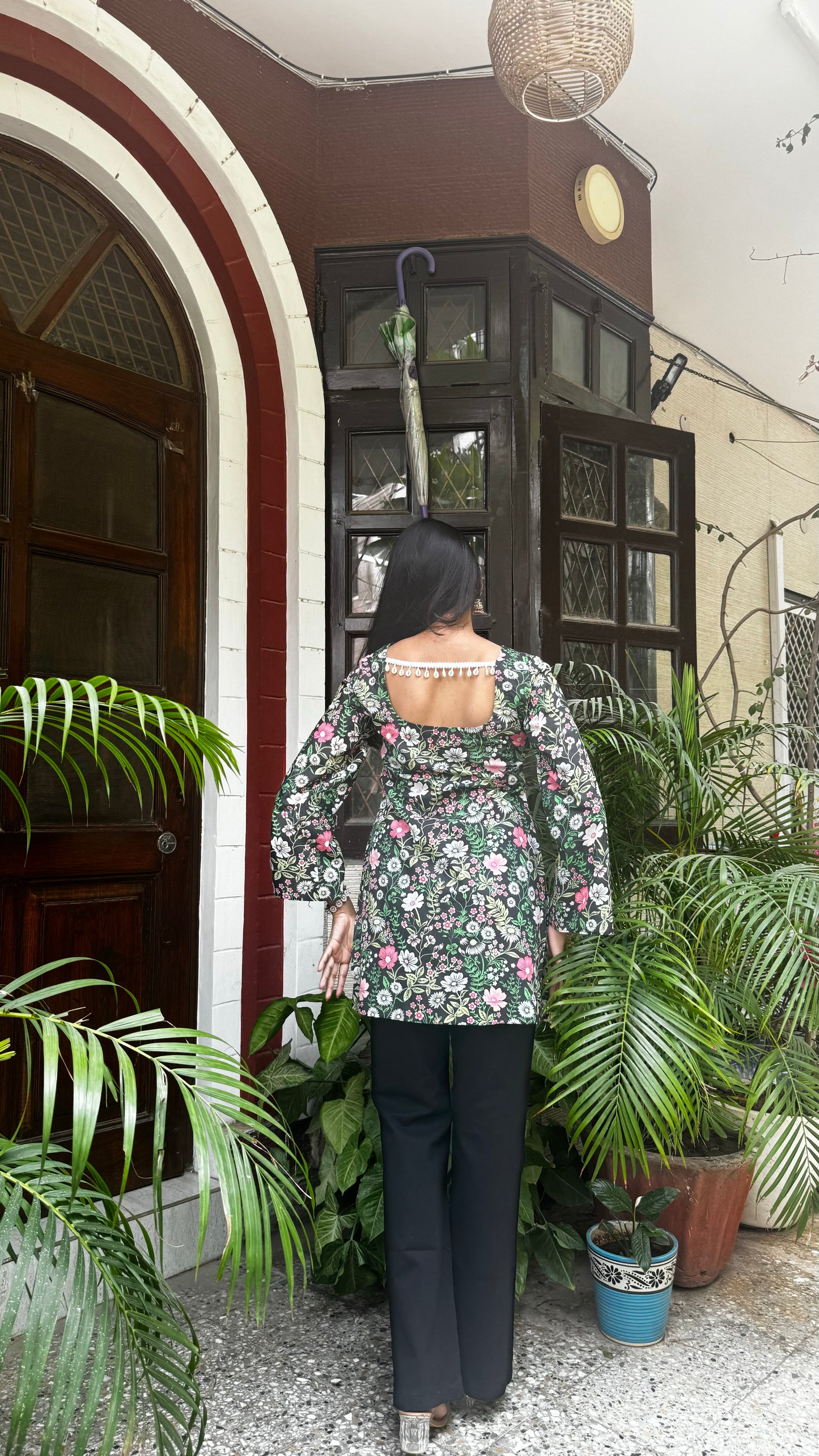 Seashore Shell Kurti (Premium Collection) - Black