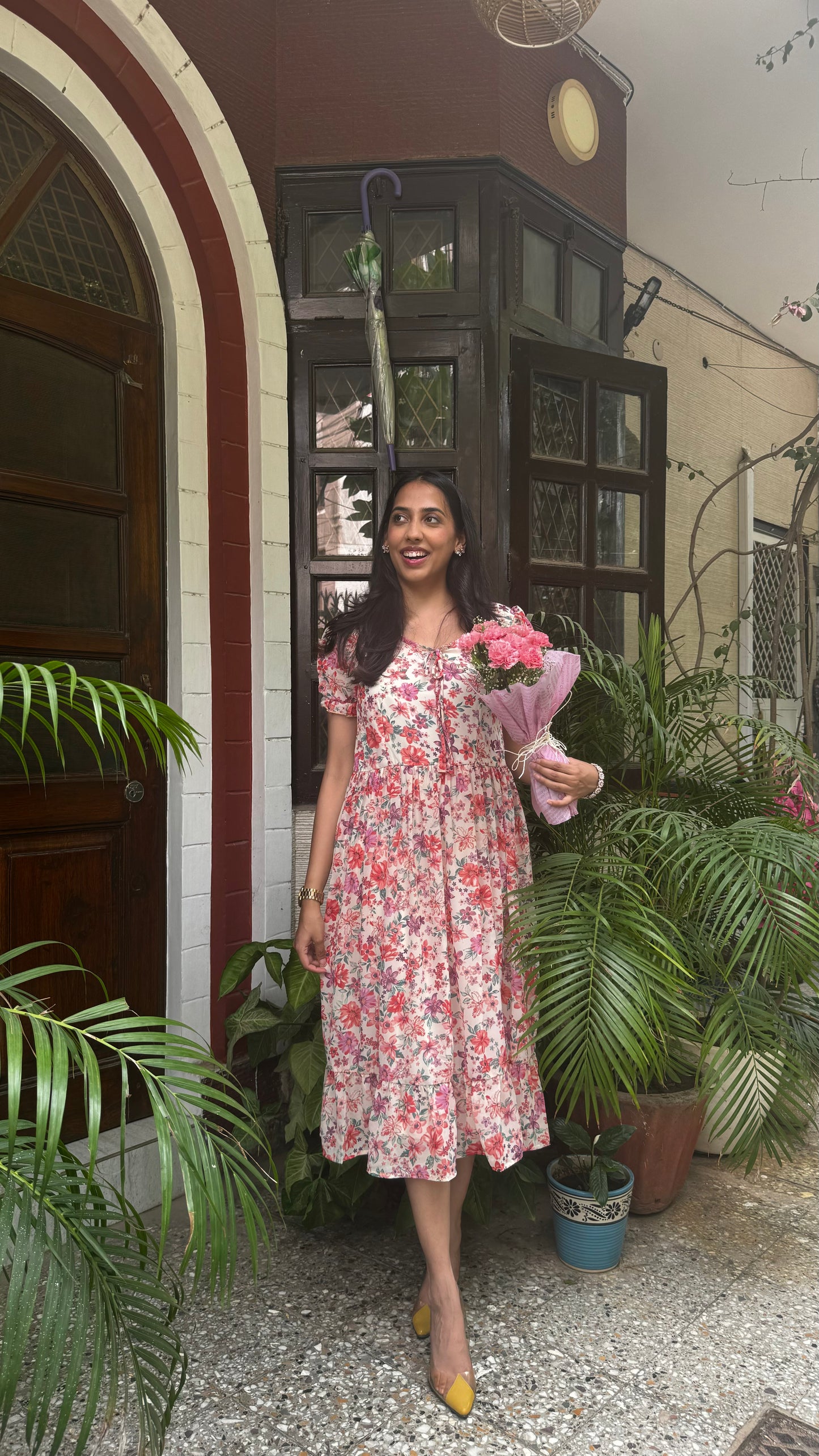 Pretty Girlie Georgette Dress - Pink (Premium Collection)