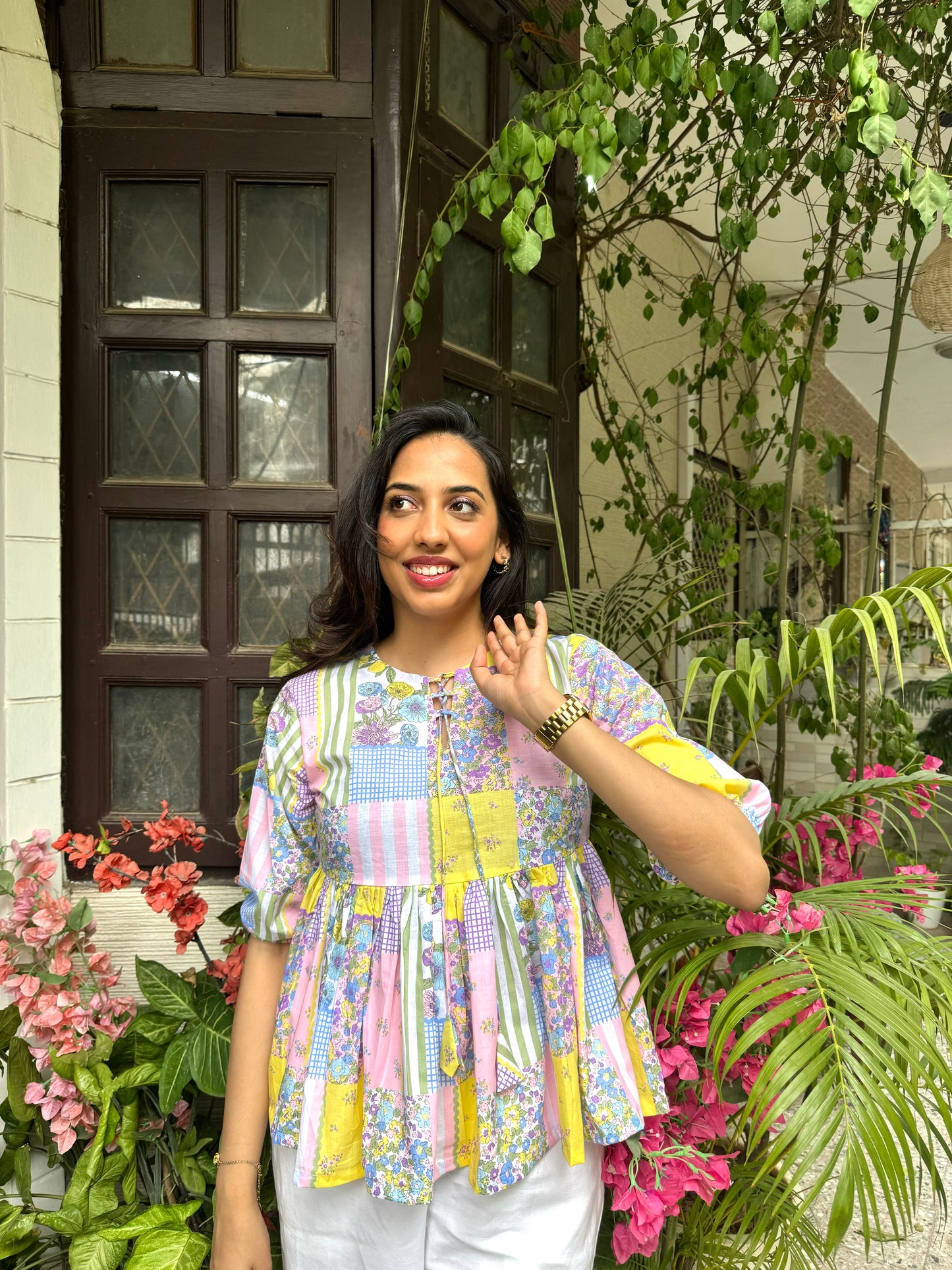 Patchwork Peplum Top (Premium Fabric)