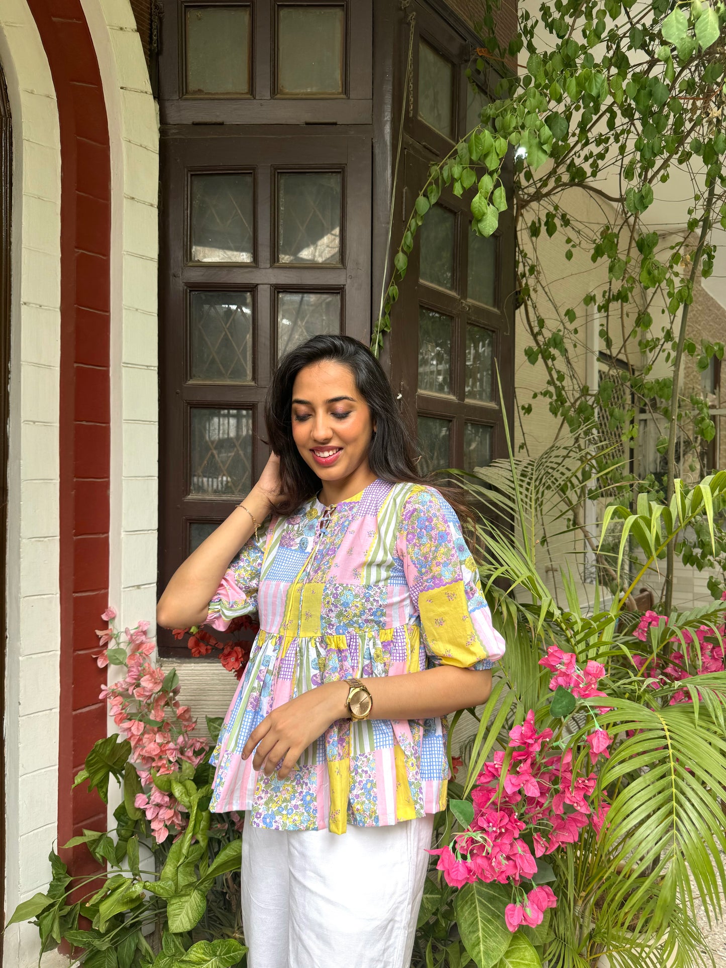 Patchwork Peplum Top (Premium Fabric)