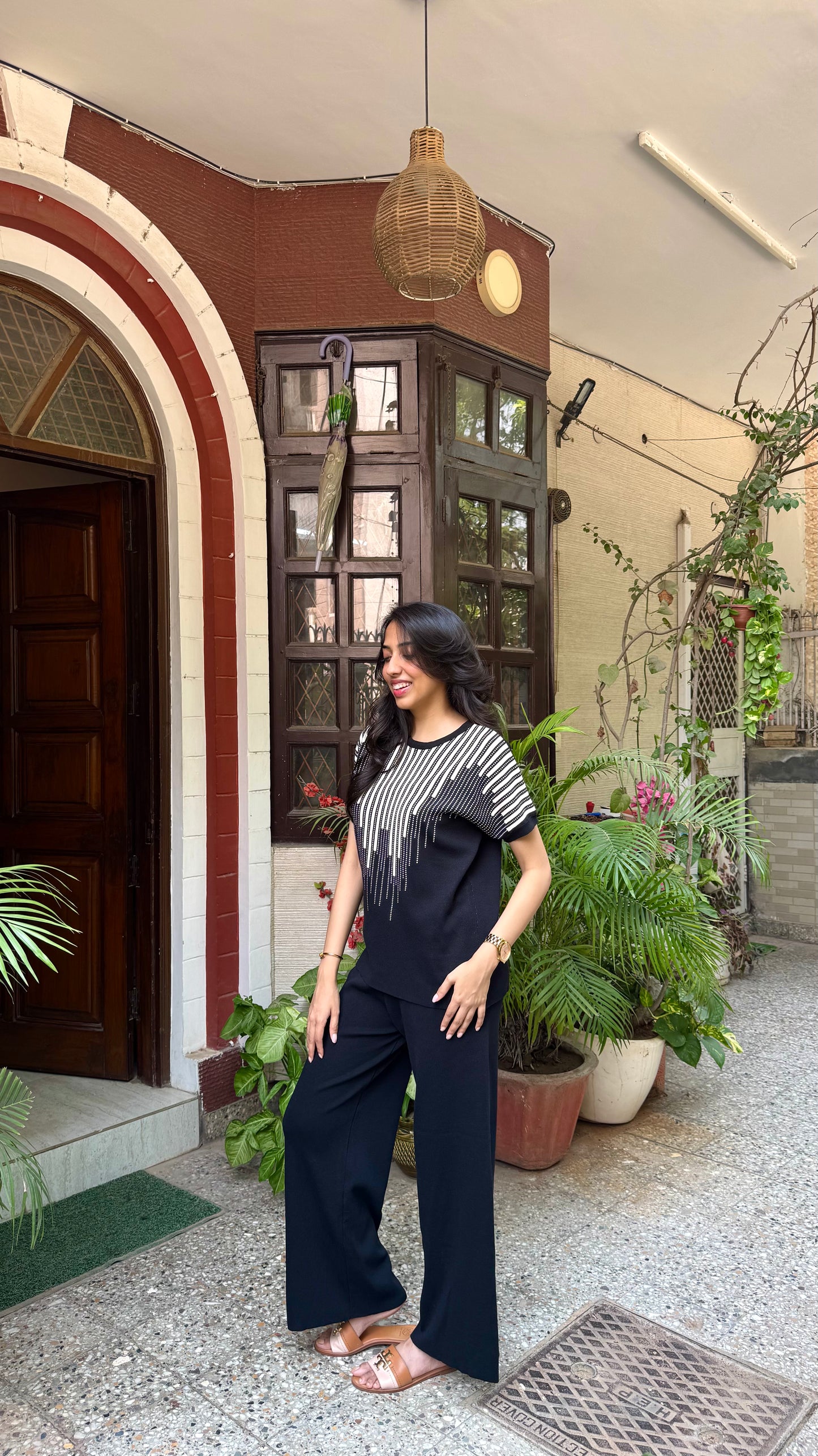 Waterfall Sparkle Airport Set - Black (Free Size) - Premium Collection