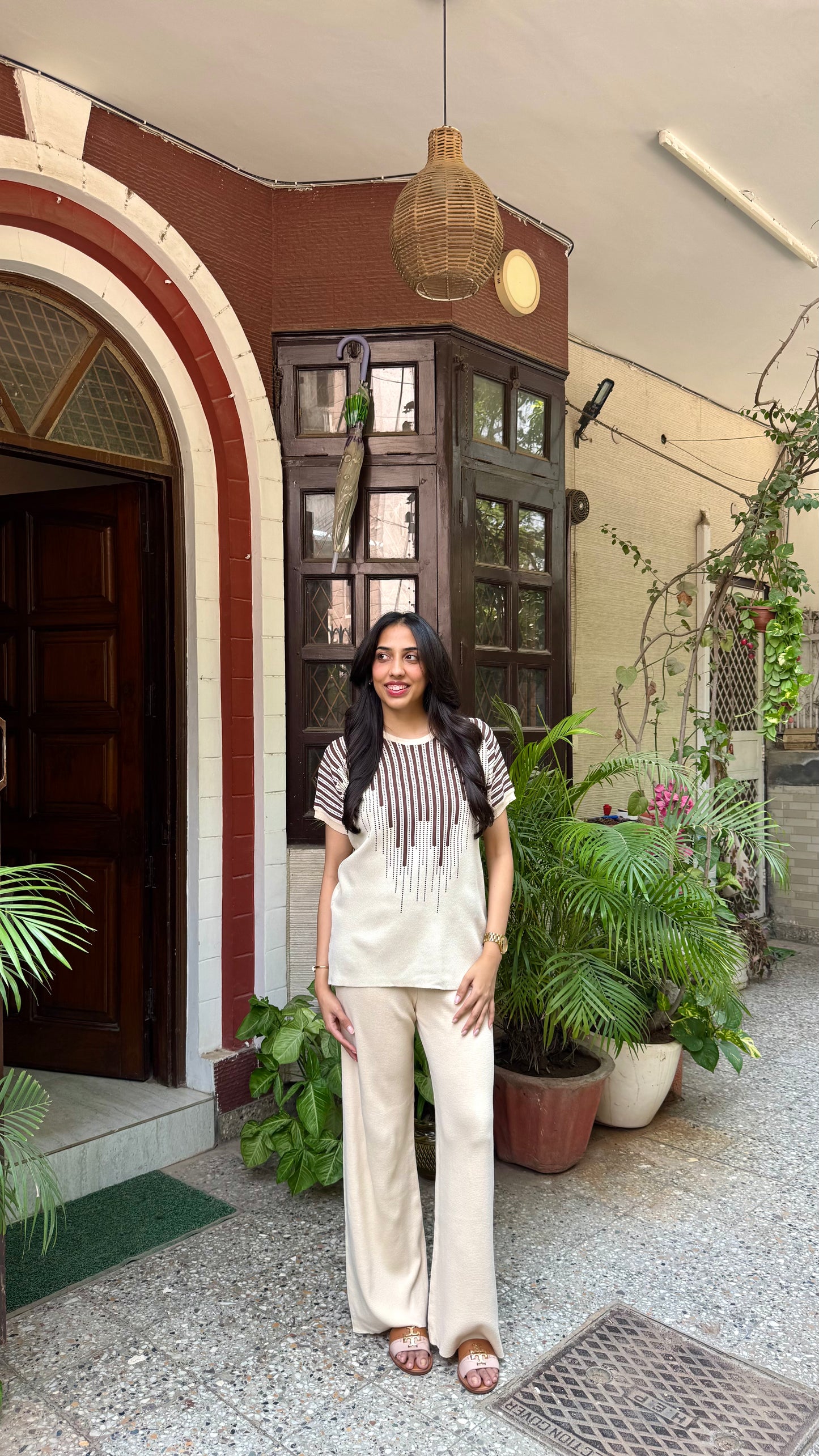 Waterfall Sparkle Airport Set - Cream (Free Size) - Premium Collection