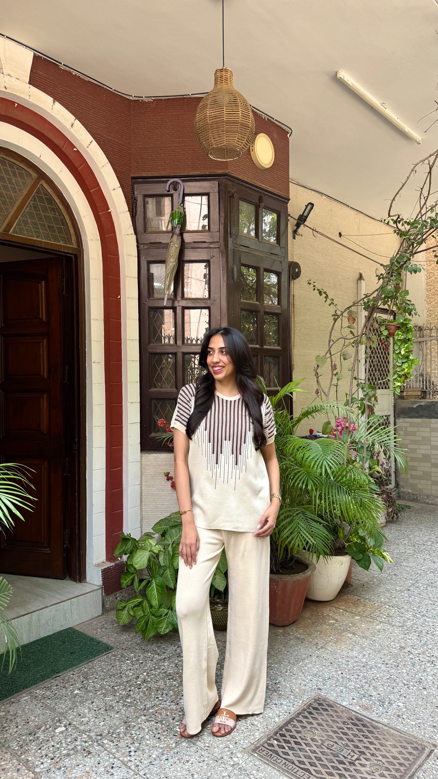 Waterfall Sparkle Airport Set - Cream (Free Size) - Premium Collection