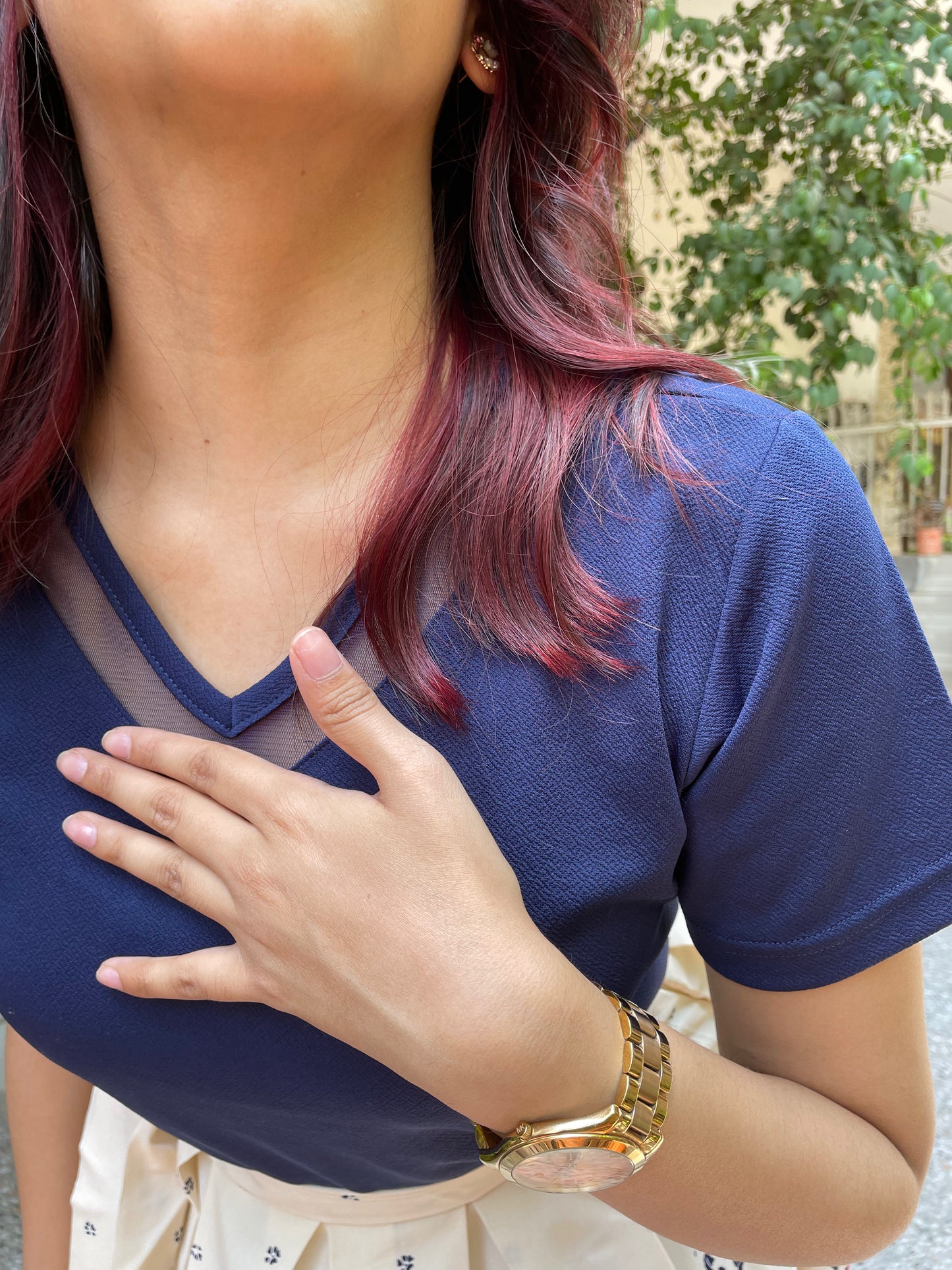 Athena Net Tshirt- Blue