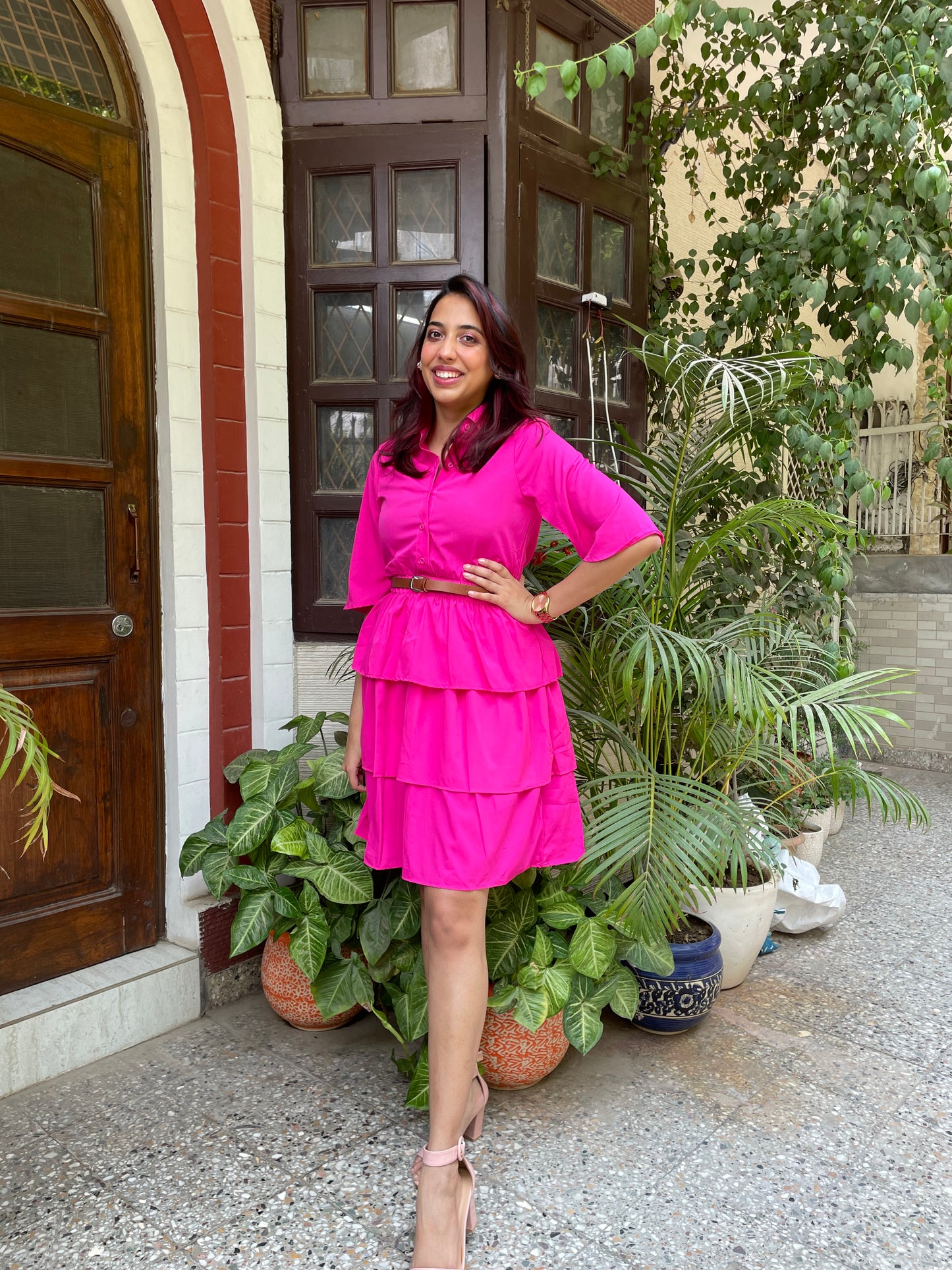 Royalty Tiered Dress- Pink