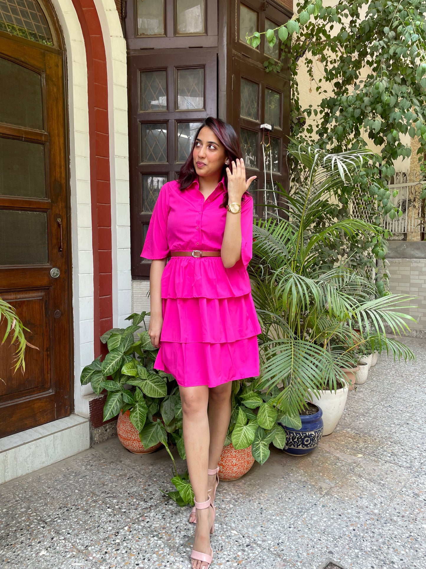 Royalty Tiered Dress- Pink