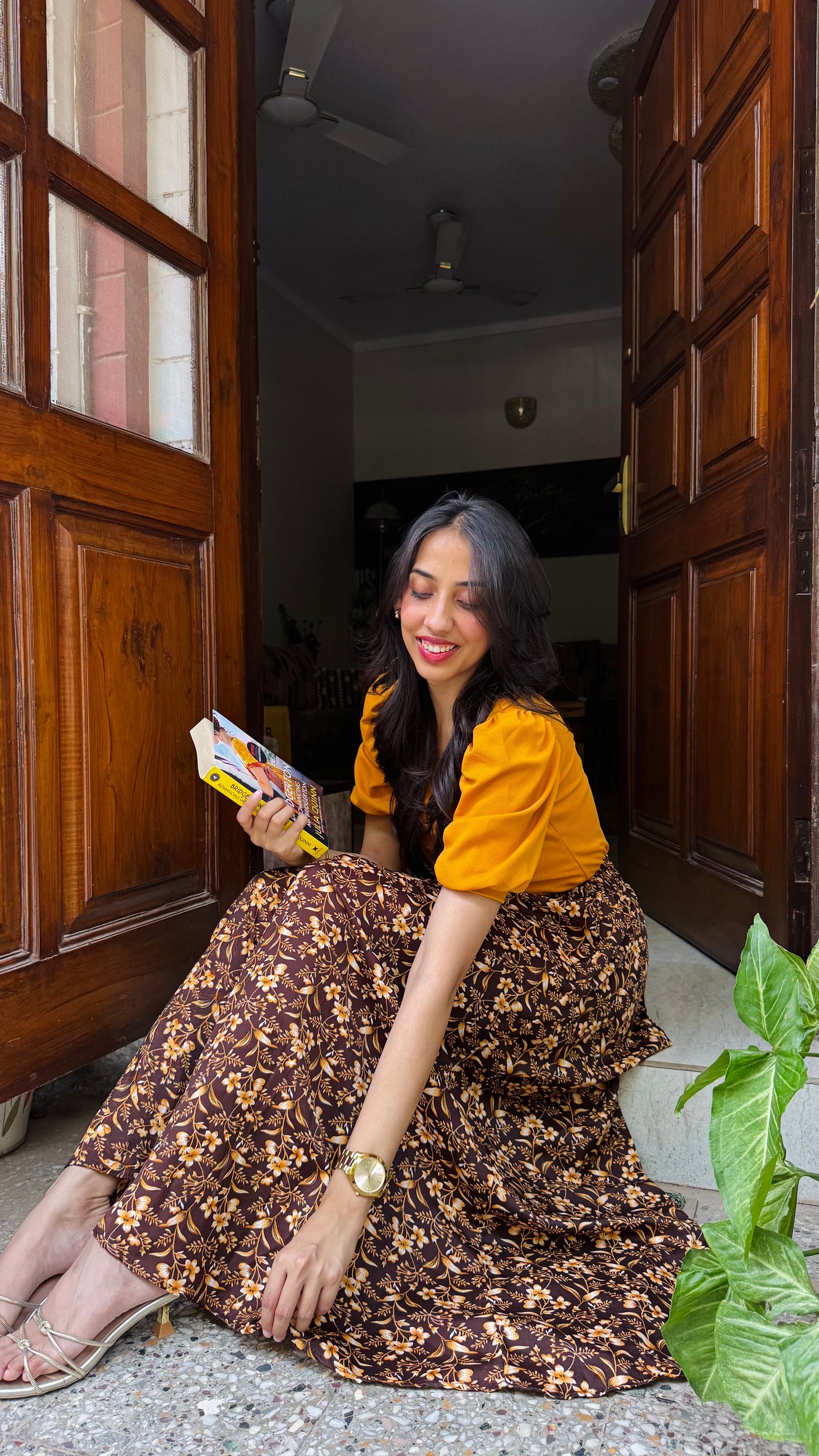 Honey Printed Palazzo (Free Size)